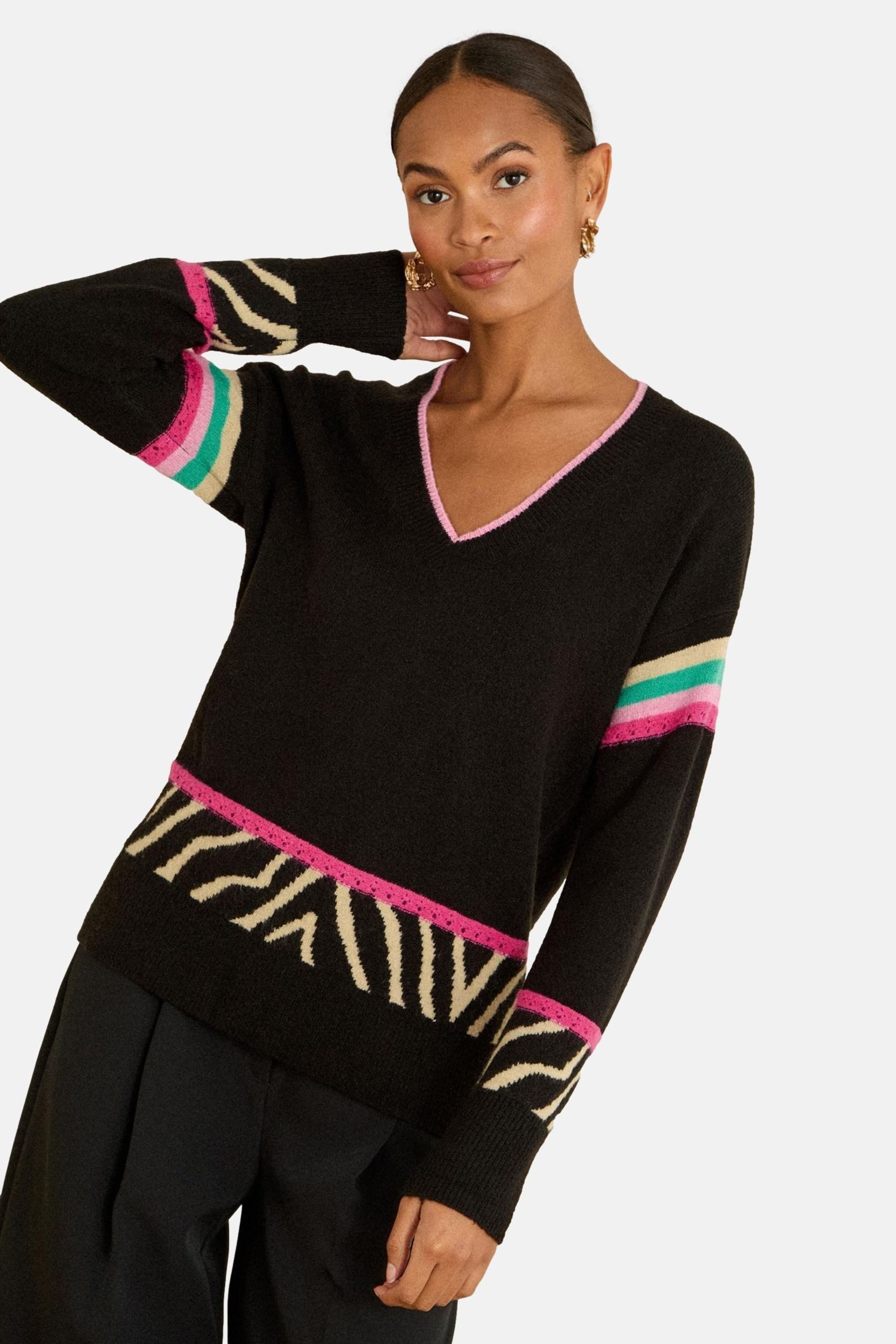 V-Ausschnitt-Pullover Love & Roses Strickpullover, Regular