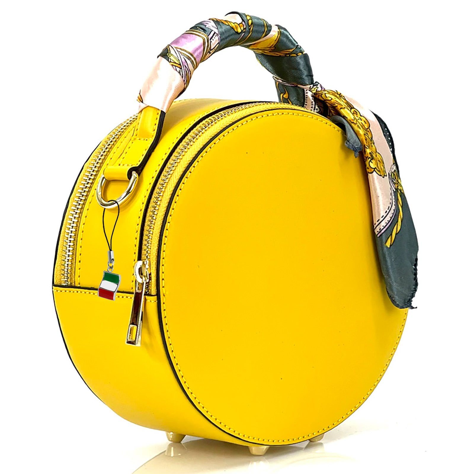 FLORENCE Schultertasche Florence runde Damen Schultertasche Leder (Schulter günstig online kaufen