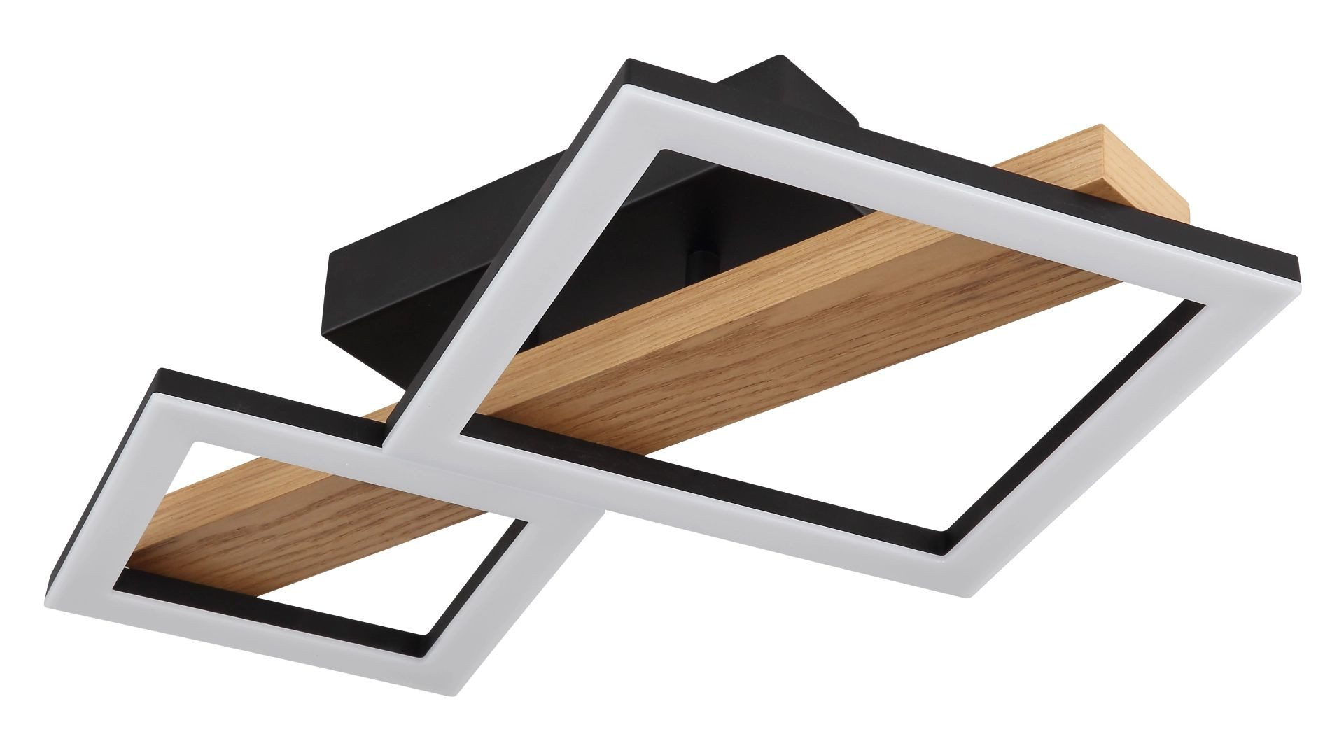 GLOBO LIGHTING LED Deckenleuchte DUSTIN, LED fest integriert, Warmweiß, Deckenlampe, Holz, unterschiedliche Quadrate, Wohnbereich