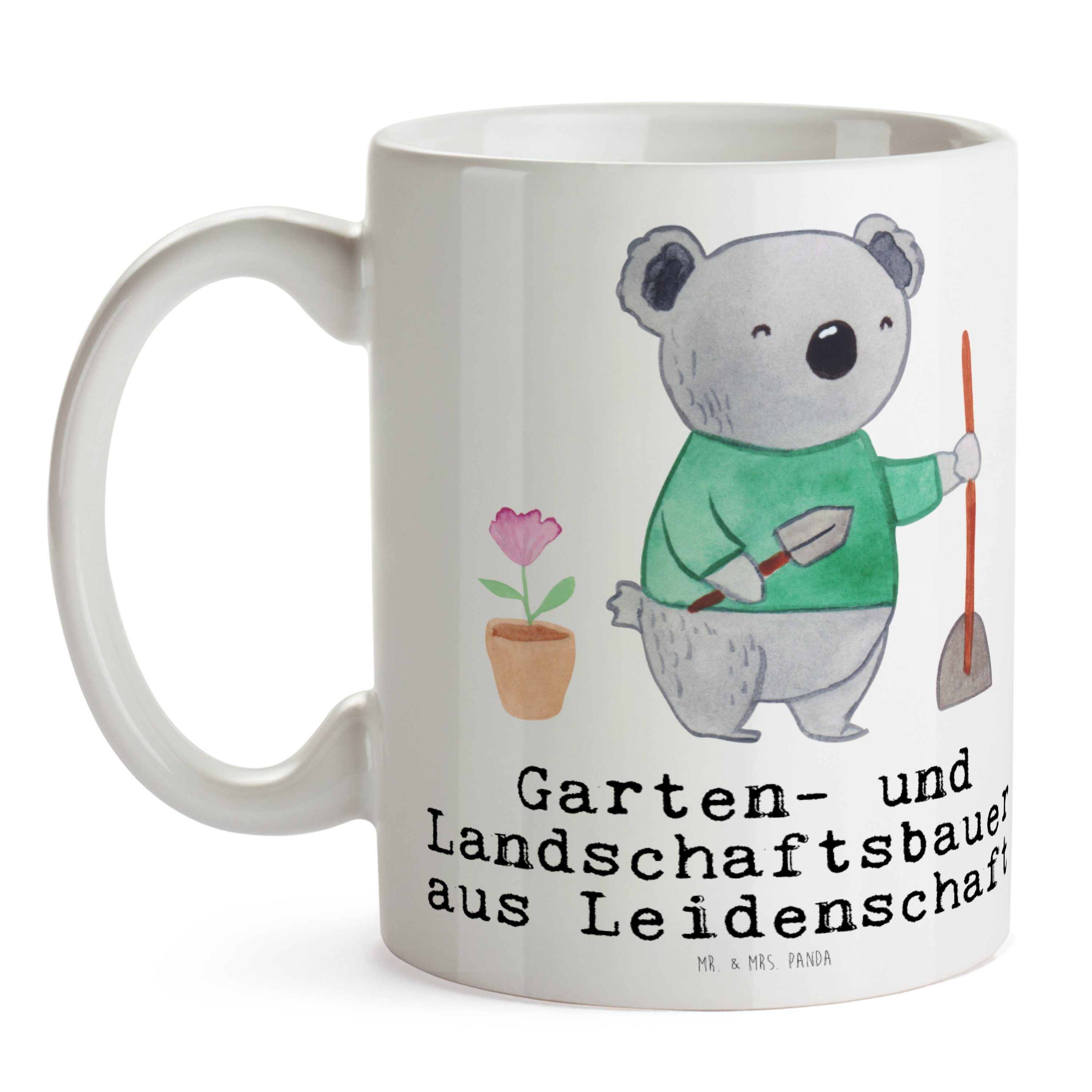 Landschaftsbauer Panda Weiß Mr. Keramik aus Leidenschaft Büro, - Tasse Geschenk, Mrs. - und Garten- &