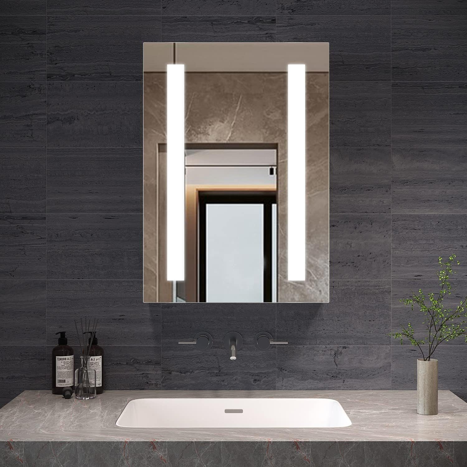 AQUABATOS Badezimmerspiegelschrank Spiegelschrank Bad 50 cm breit mit led Beleuchtung Steckdose