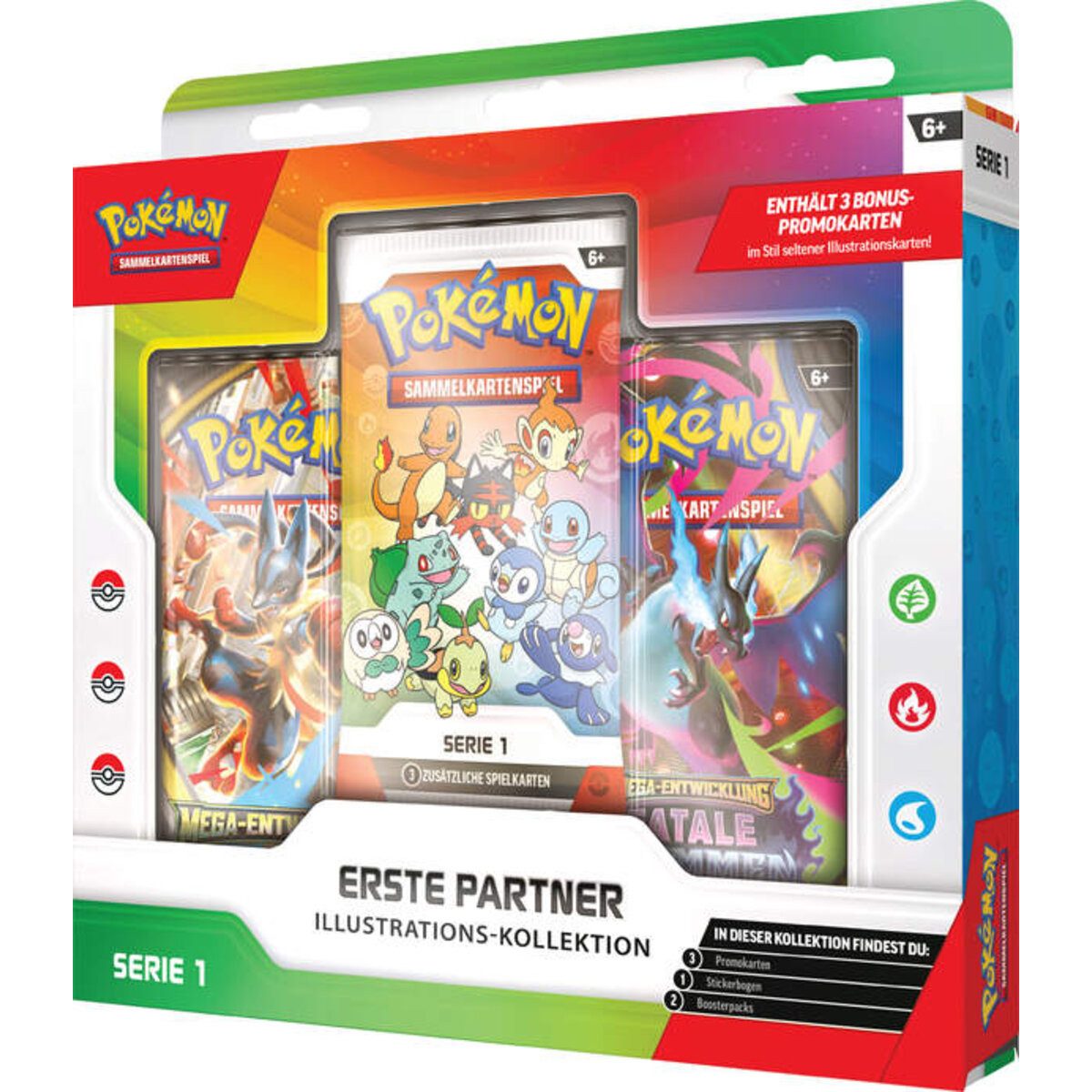 Amigo Spiel + Freizeit GmbH Sammelkarte Pokemon Illustrations-Kollektion Erste Partner: Serie 1