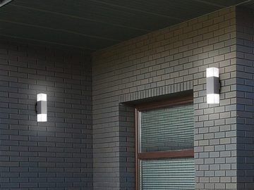 TRIO Leuchten LED Außen-Wandleuchte, LED wechselbar, Warmweiß, Außen Wandleuchte HUDSON 2 flammig IP 44