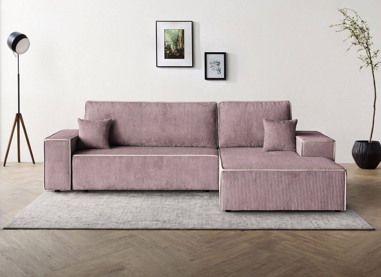Beautysofa Ecksofa ERNI, inkl. Schlaffunktion, Bettkasten, günstig online kaufen