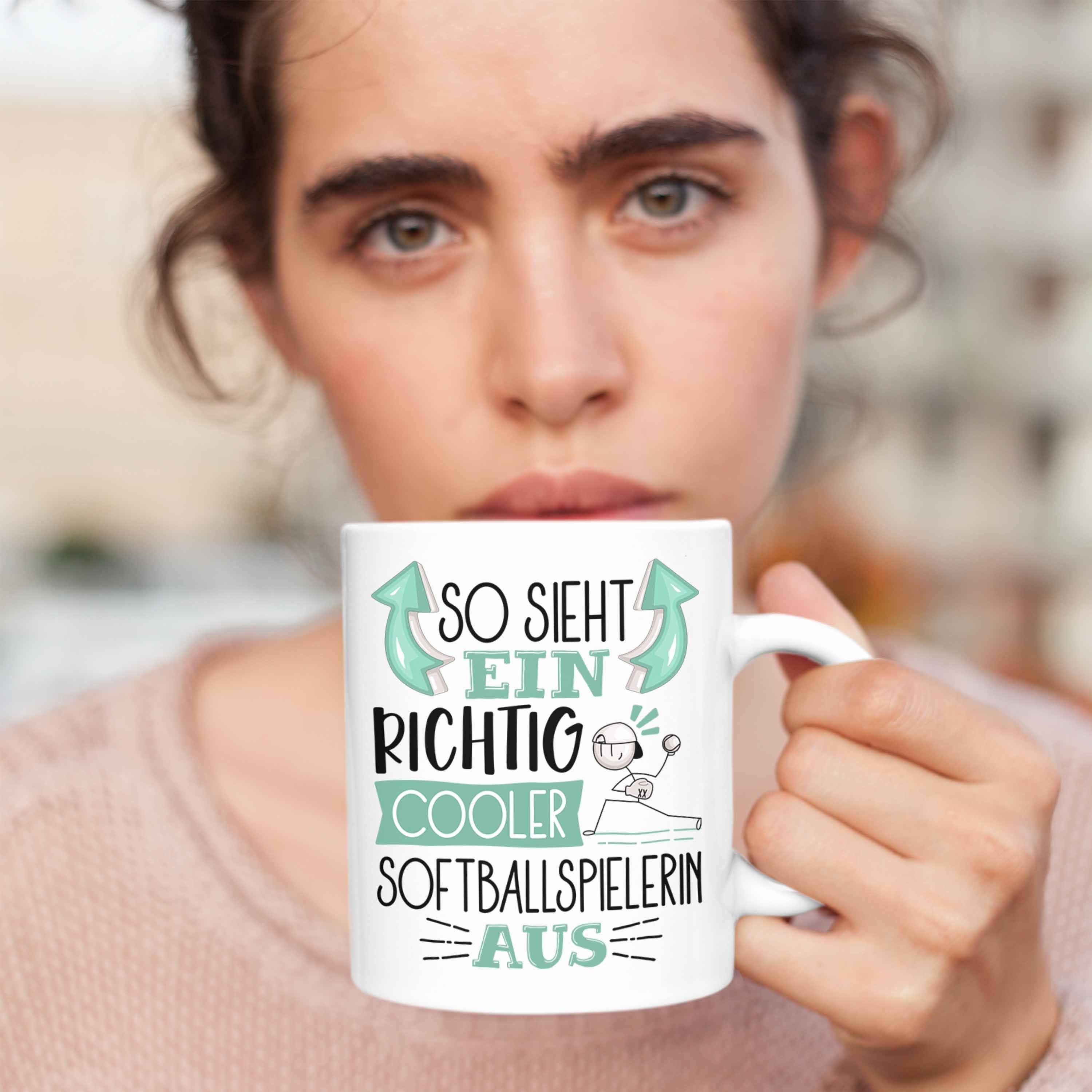 So Cooler Aus Richtig Geschenk Tasse Softballspielerin Trendation Tasse Weiss Sieht Ein Lust