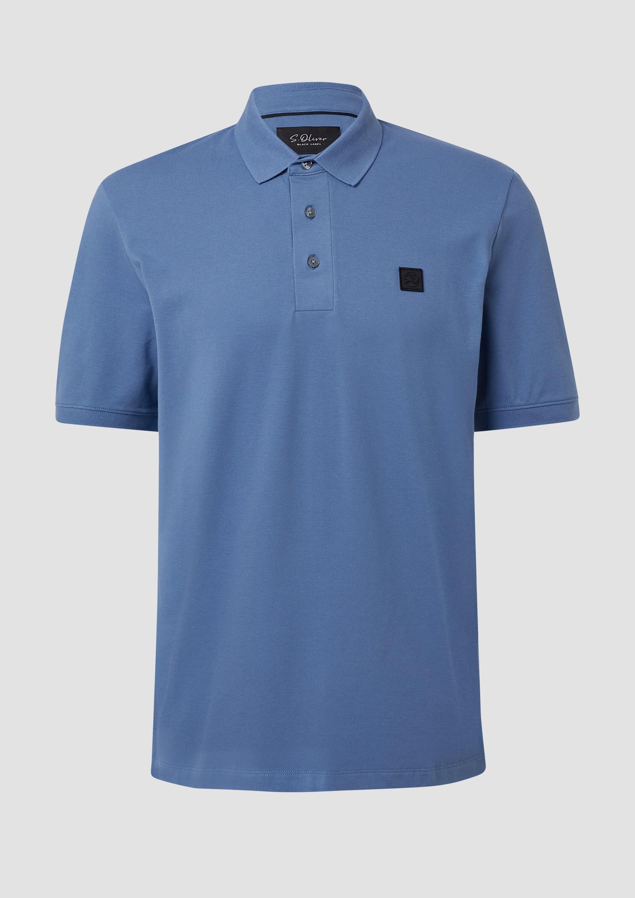 s.Oliver Kurzarmshirt Polo-Shirt Poloshirt aus Baumwollstretch mit Label-Patch