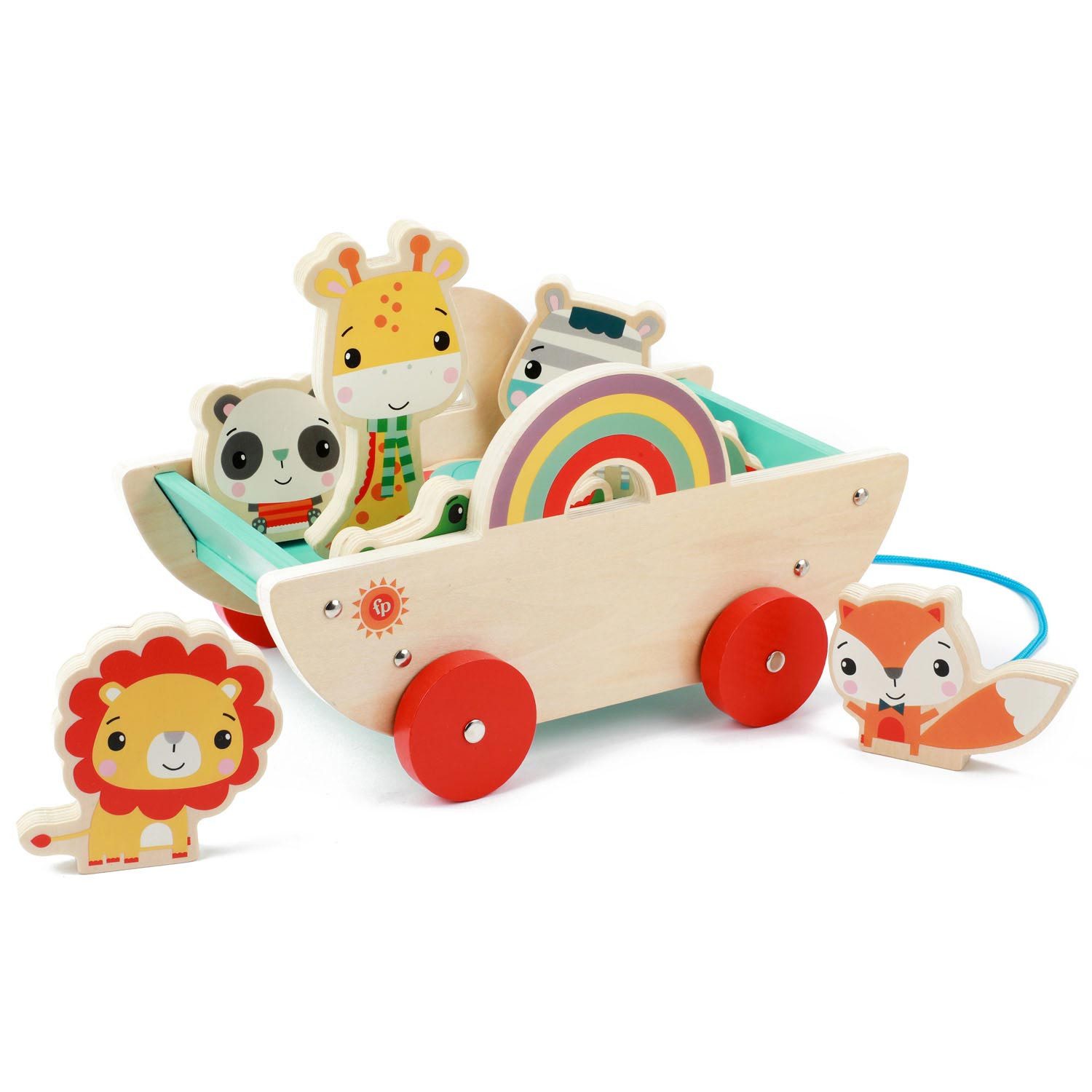 Fisher-Price® Spielfigur Holz-Ziehwagen mit 8 Tieren