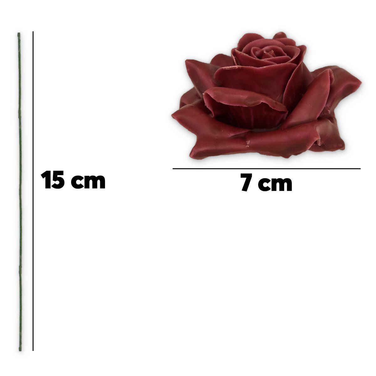 Kunstblume Wachsrosen mit Stiel als Kunstrosen günstig online kaufen