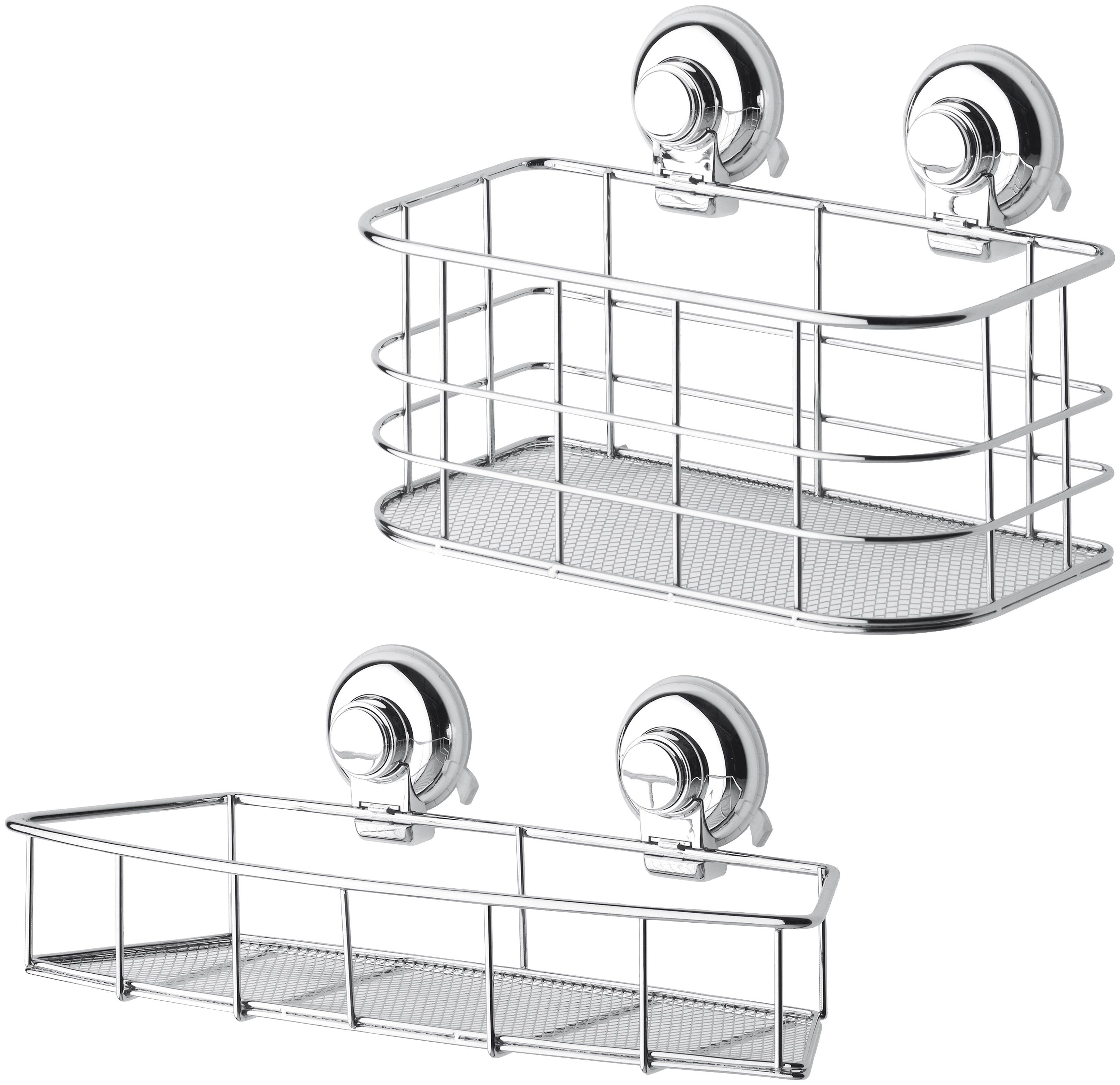 GSW Duschablage HOOKIE System®, Set 2-tlg., Intelligenter Saughaken, roter  Ring zeigt Saugkraftverlust