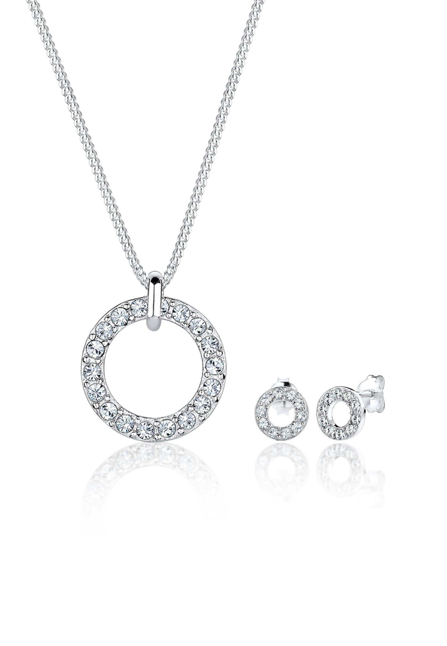 Elli Schmuckset Kreis mit Kristallen von Swarovski® 925 Silber