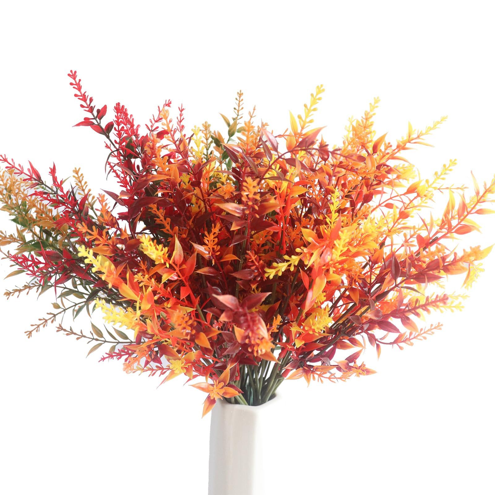 Kunstblumenstrauß 8 Bündel Künstliche Herbstblumen Künstlich Herbststrauß Herbst Deko, Diwzbyn, Herbst Balkonpflanzen Herbstzweige für Drinnen Draußen Garten Tisch