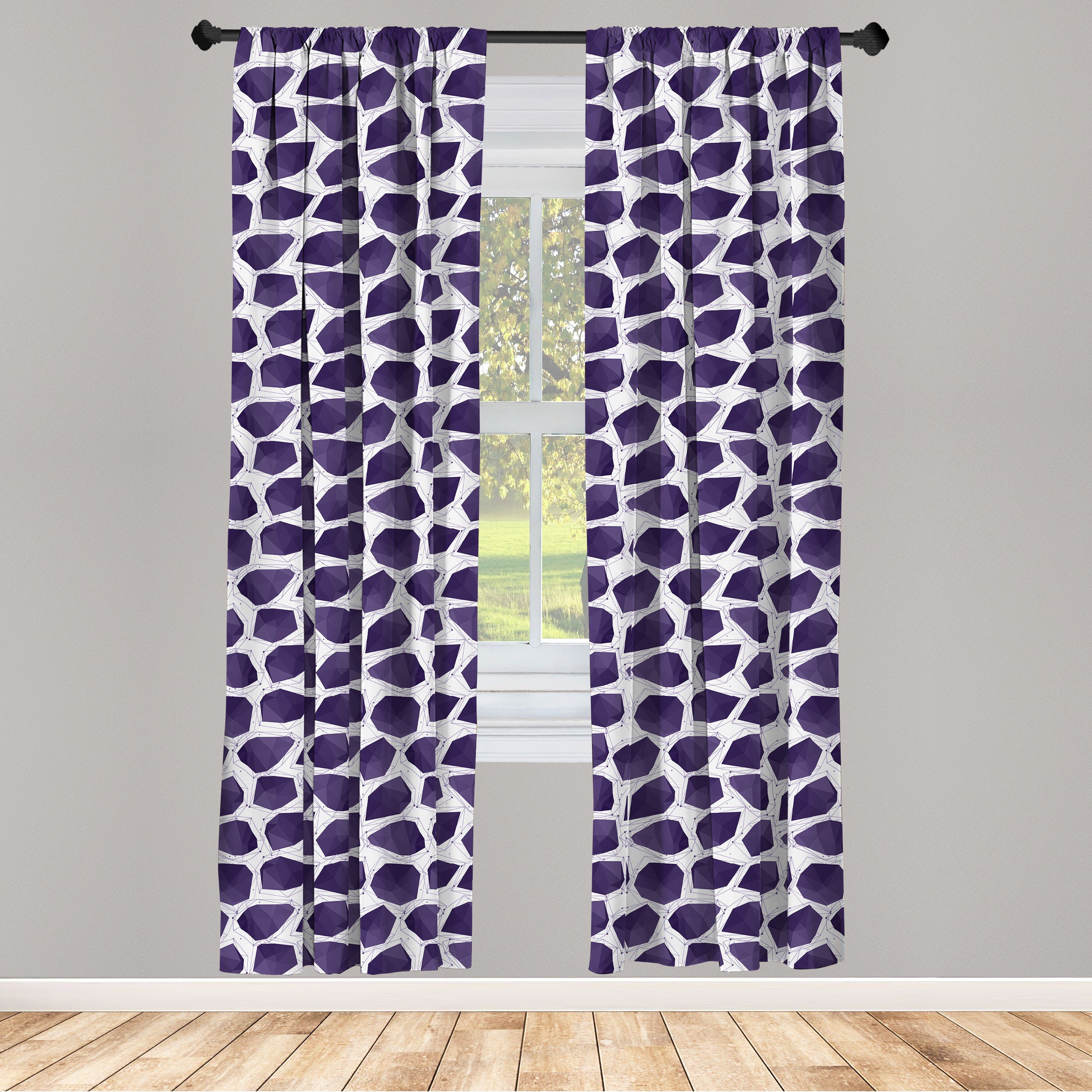 Gardine Vorhang für Wohnzimmer Schlafzimmer Dekor, Abakuhaus, Microfaser, Vieleck Moderne lila Element