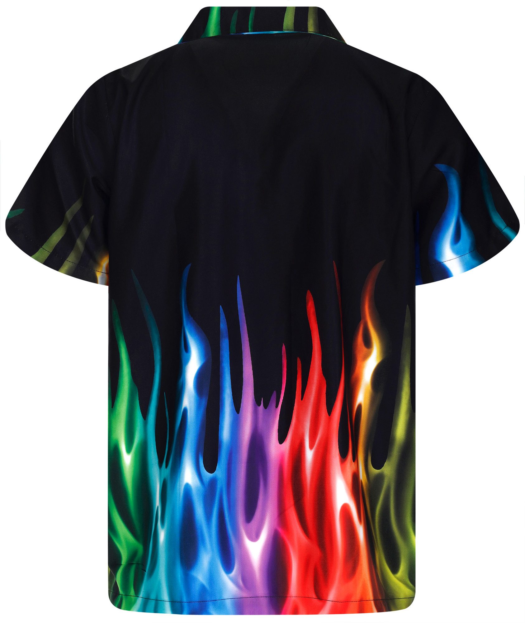 King Kameha Hawaiihemd "Flames" Funky Hawaii-Hemd Herren Kurzarm Front-Tasche Stylish – Bild 2 von 5