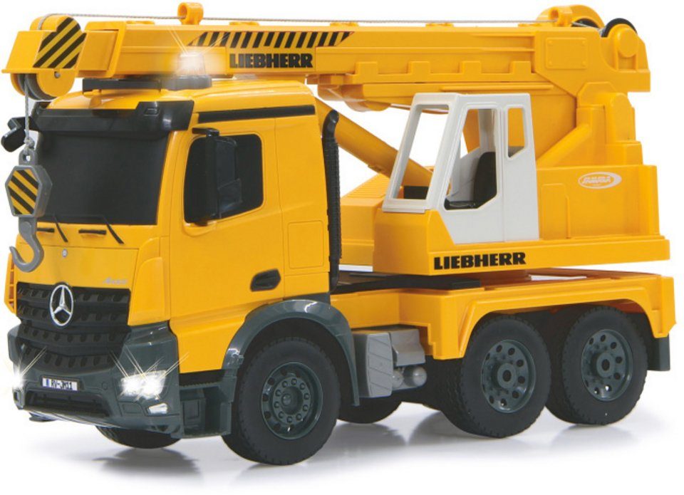 Jamara RC-LKW Schwerlastkran Mercedes Liebherr 2,4GHz gelb, mit Programmierfunktion