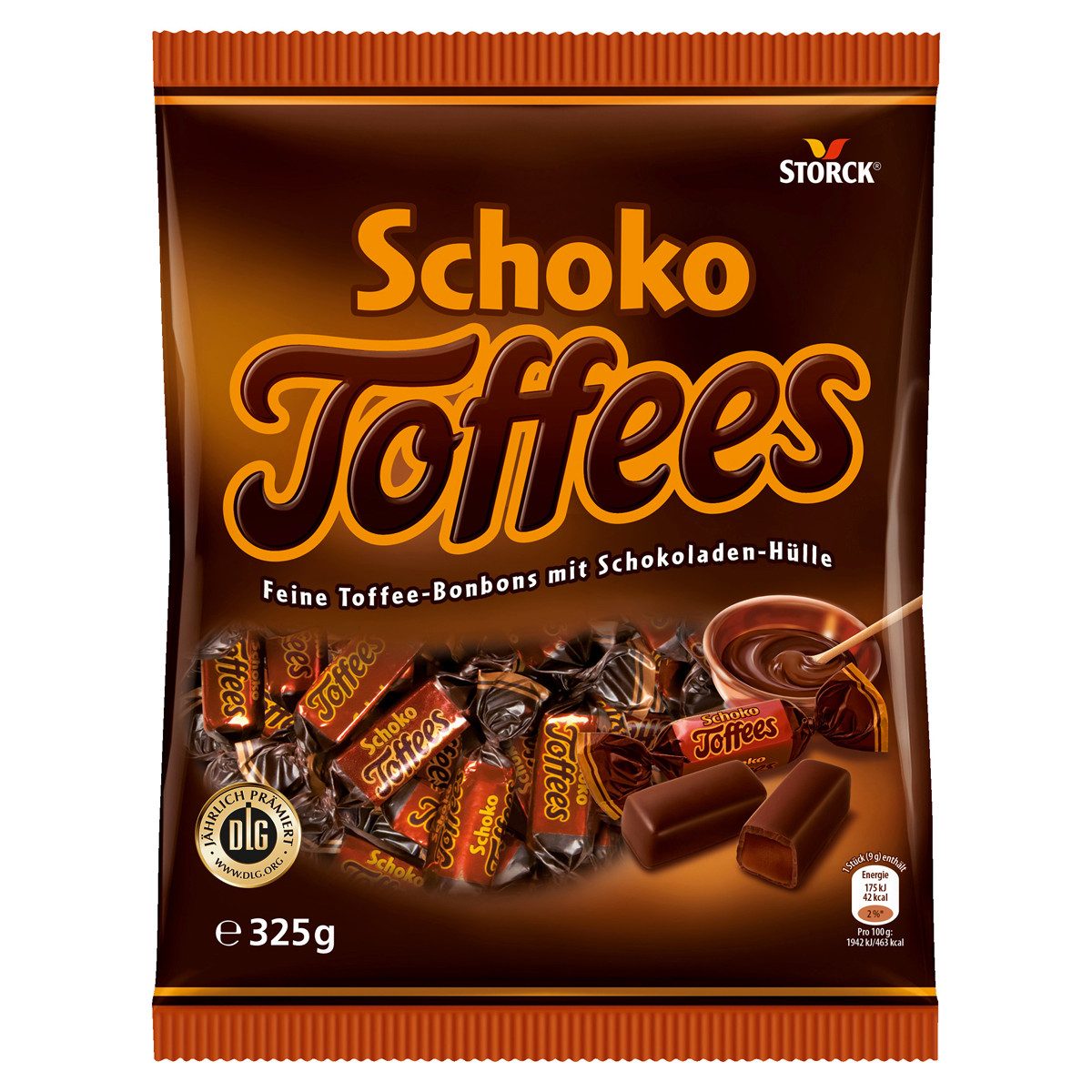 STORCK Süßigkeit, Storck Schoko Toffees einzeln gewickelt mit Schokoladenüberzug 325g