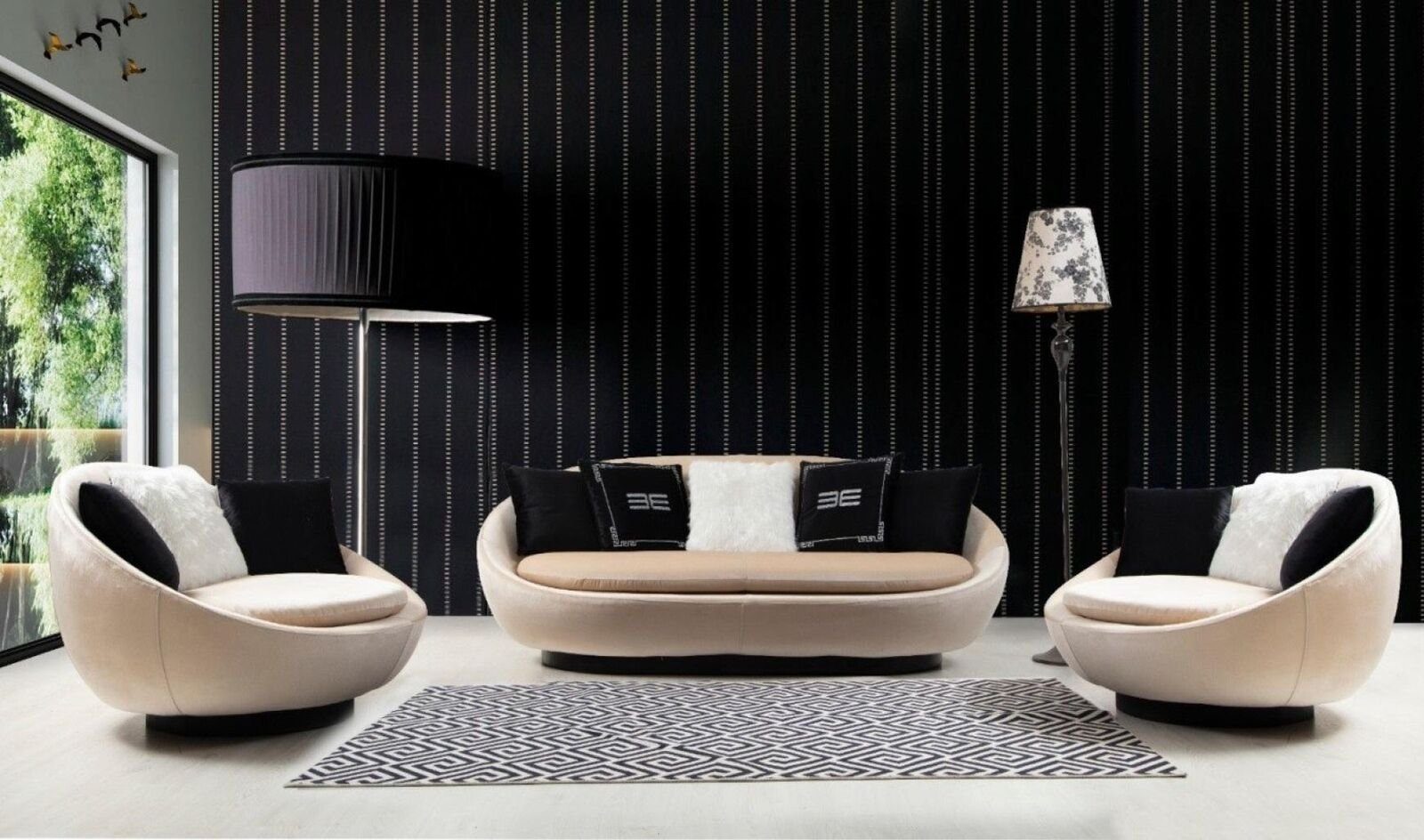 JVmoebel Sofa Couch Wohnlandschaft Garnitur Sofagarnitur 3 2+1+1, Teile Modern Design
