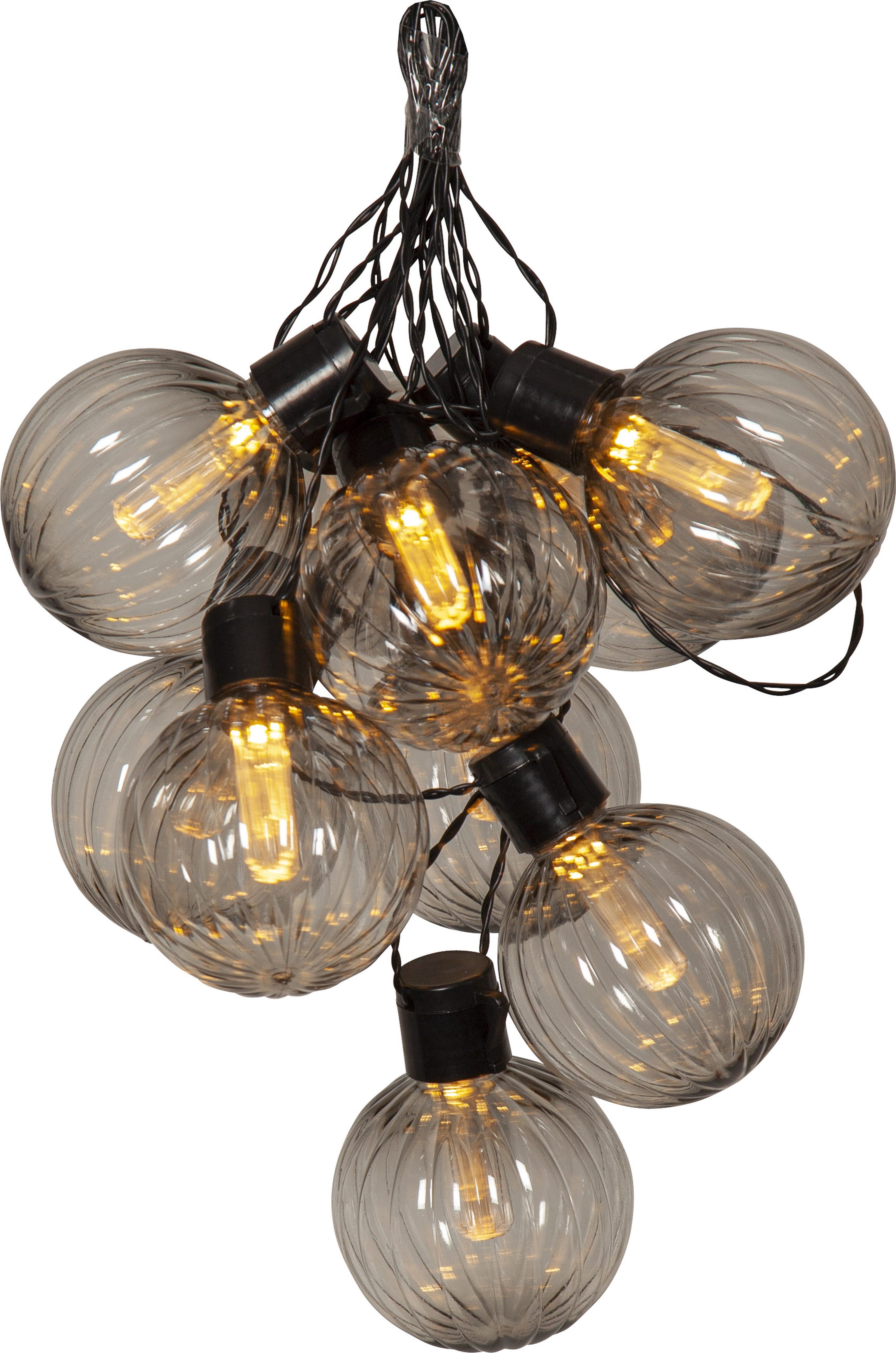 STAR TRADING LED-Lichterkette Archy, 10-flammig, 10 Kugeln aus PC mit Ø 8 cm, 3,6 m Länge plus 5 m Zuleitung, IP44