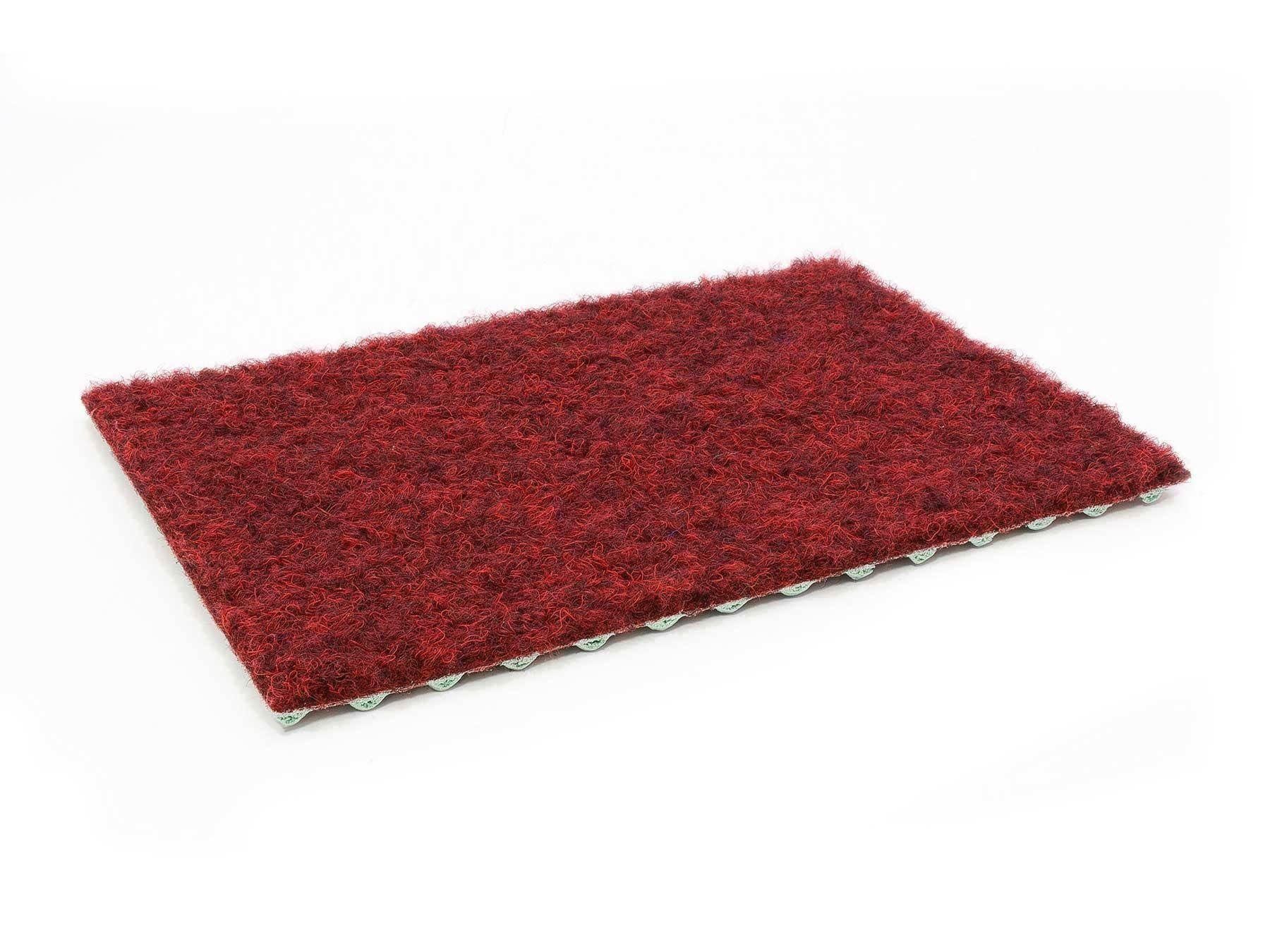 Primaflor-Ideen in Textil Kunstrasen GREEN, Gesamthöhe 7,5 mm, Made in Netherlands, rechteckig, Rasenteppich, rot, mit Noppen, witterungsbeständig & wasserfest