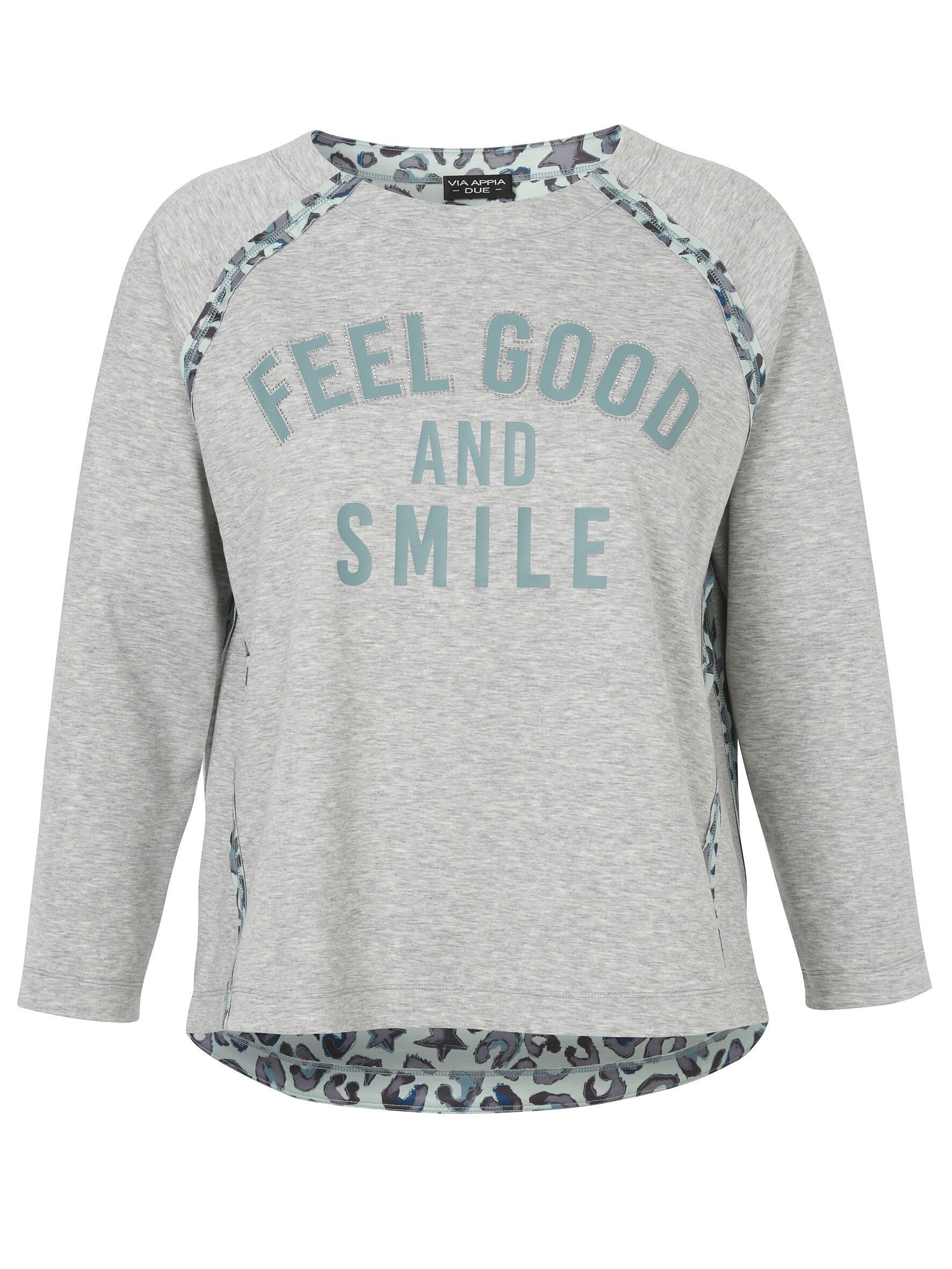 VIA APPIA DUE Sweatshirt (1-tlg) mit geschmücktem Motto-Print