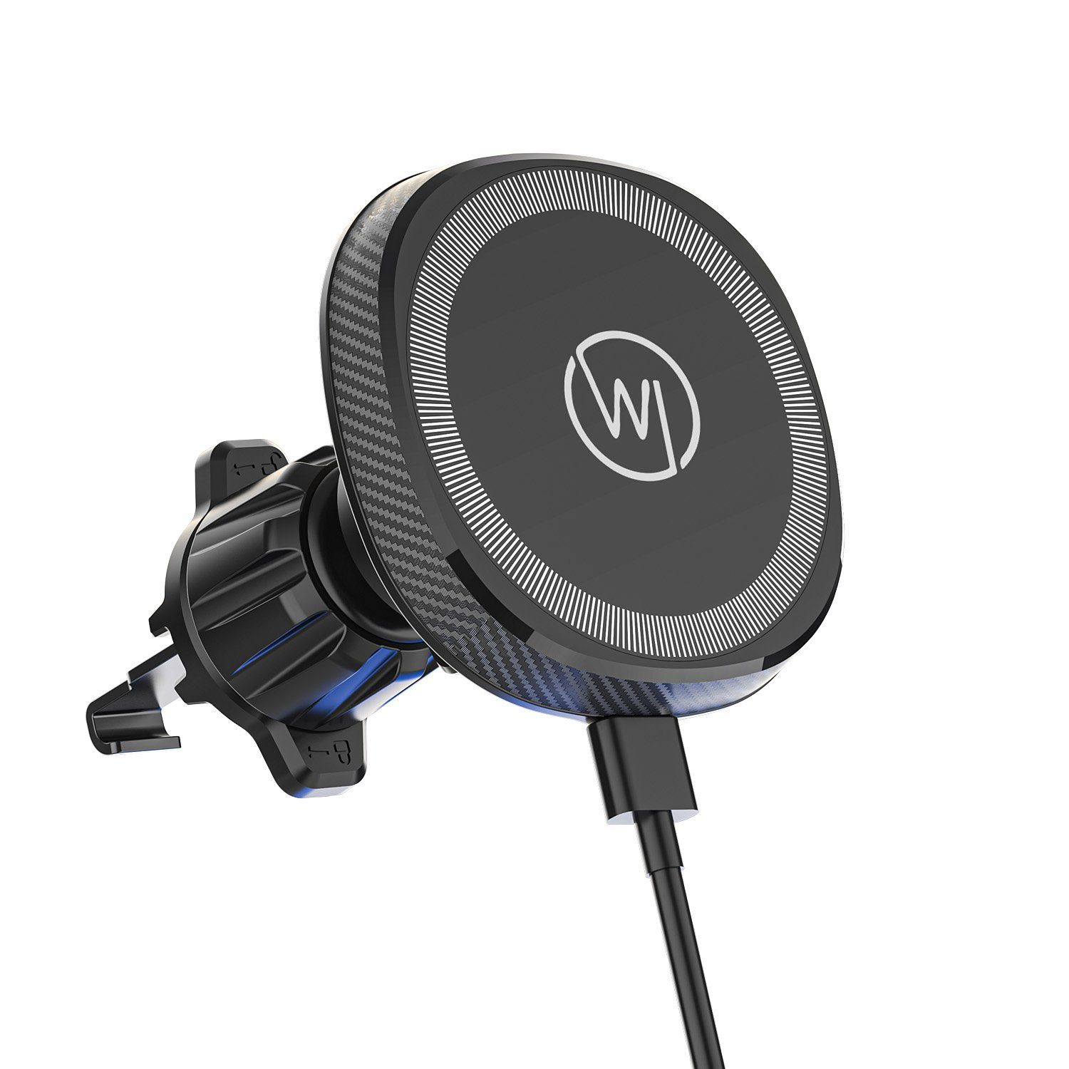 Wicked Chili Smartphone-Halterung KFZ MagSafe Autohalterung Ladegerät iPhone 15 14 13 12, (1er Set, 1-tlg., 2in1 Autohalterung & MagSafe Wireless Lader für iPhone 15, 14, 13, 12)