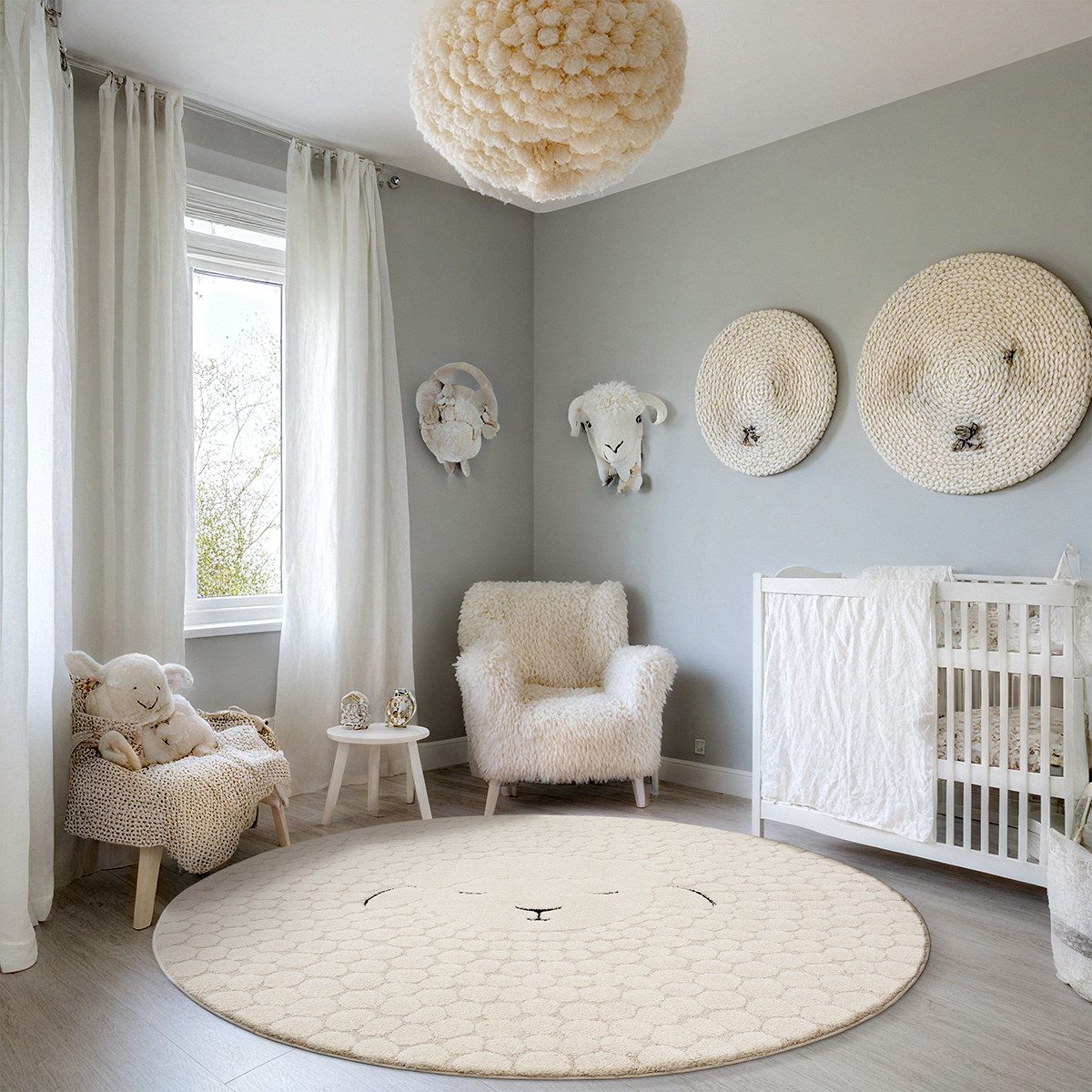 merinos Teppich »Eclipse kids« rund 14 mm Höhe Teppich für Kinderzimmer, Ki günstig online kaufen