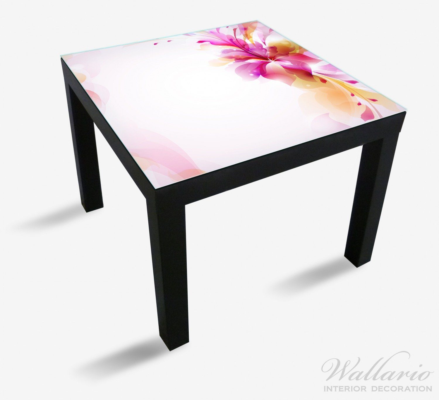 (1 Wallario für St), Tischplatte Blumenbuket Ikea geeignet Tisch Pinkes Lack