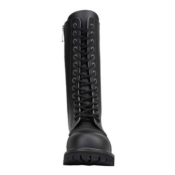 ANGRY ITCH Angry Itch 14-Loch Vegane PU Stiefel Schwarz Größe 39 Schnürstiefel aus veganem Leder, mit Stahlkappe