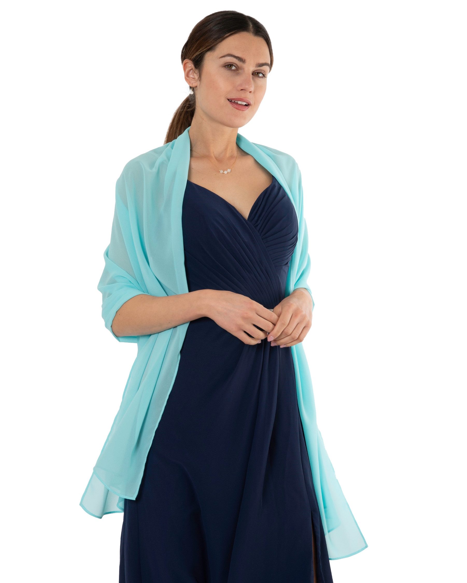 MayTree Modeschal Chiffon Schal Stola Umschlagtuch für Abendkleid Cocktailkleid 70x180, (Stück, 1-St)
