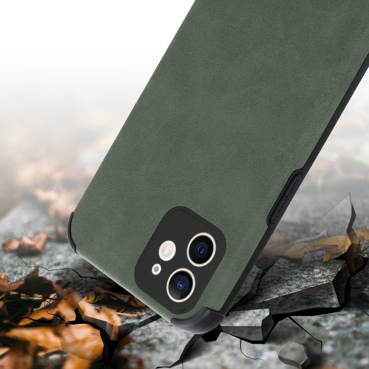 Cadorabo Handyhülle für iPhone 11 Hülle Apple iPhone 11, Schutzhülle - TPU Silikon Hülle - Kunstleder-Applikation