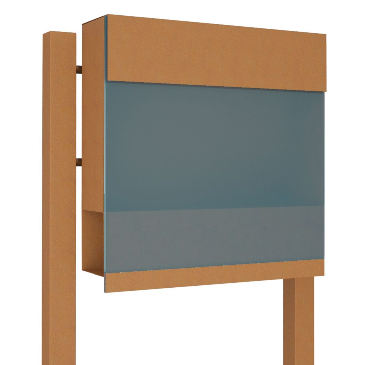 Bravios Standbriefkasten Standbriefkasten Manhattan Special Blue in Rost