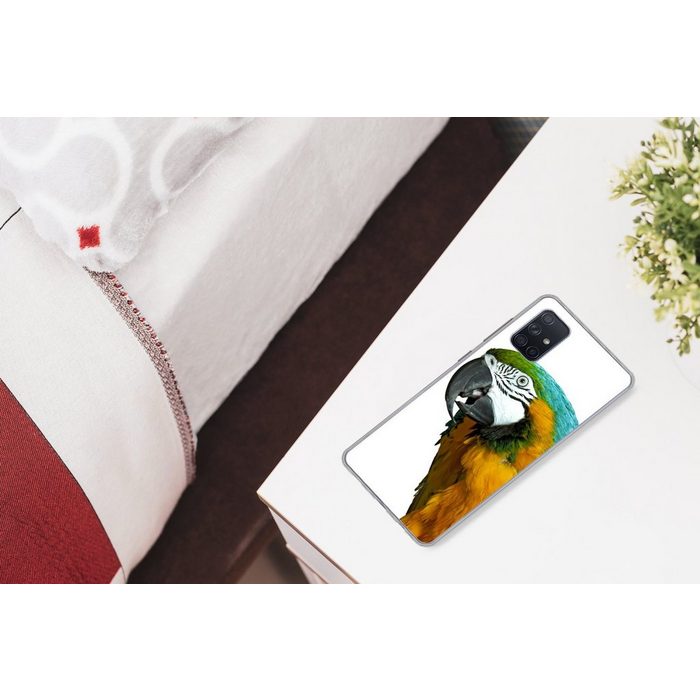 MuchoWow Handyhülle Papagei - Vogel - Federn - Porträt Phone Case Handyhülle Samsung Galaxy A71 Silikon Schutzhülle CB11574