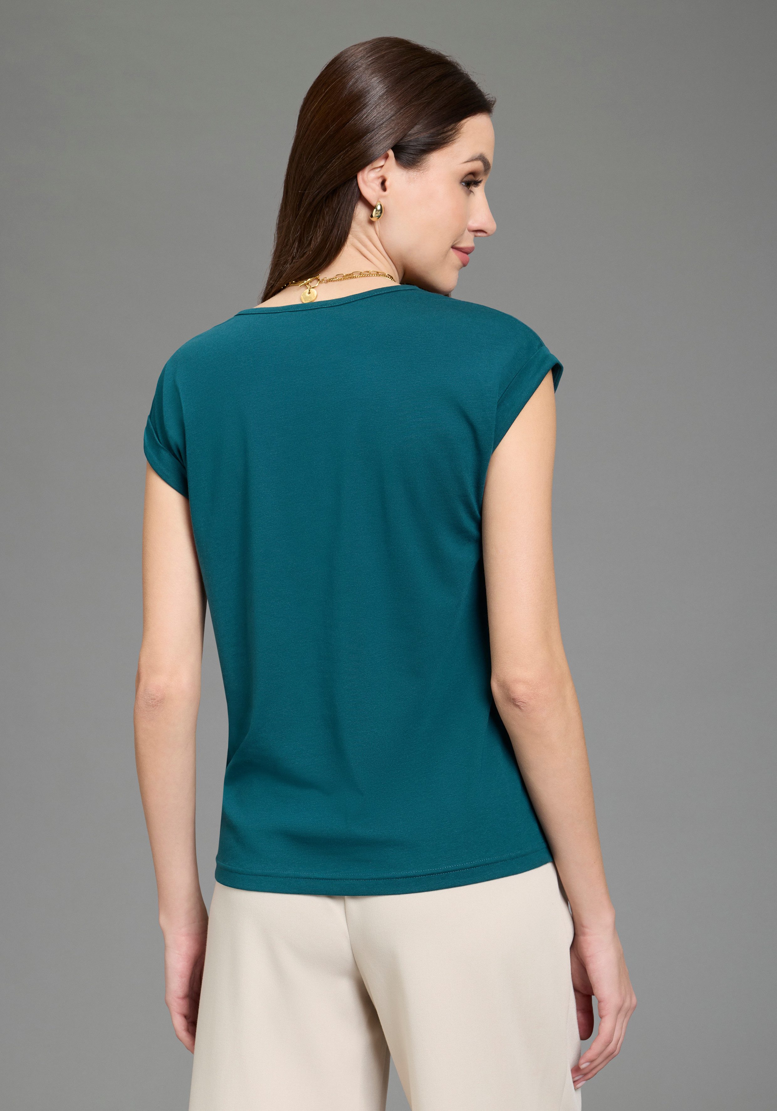 Boysen's T-Shirt (4er-Pack) figurumspielende Passform, Rundhalsausschnitt