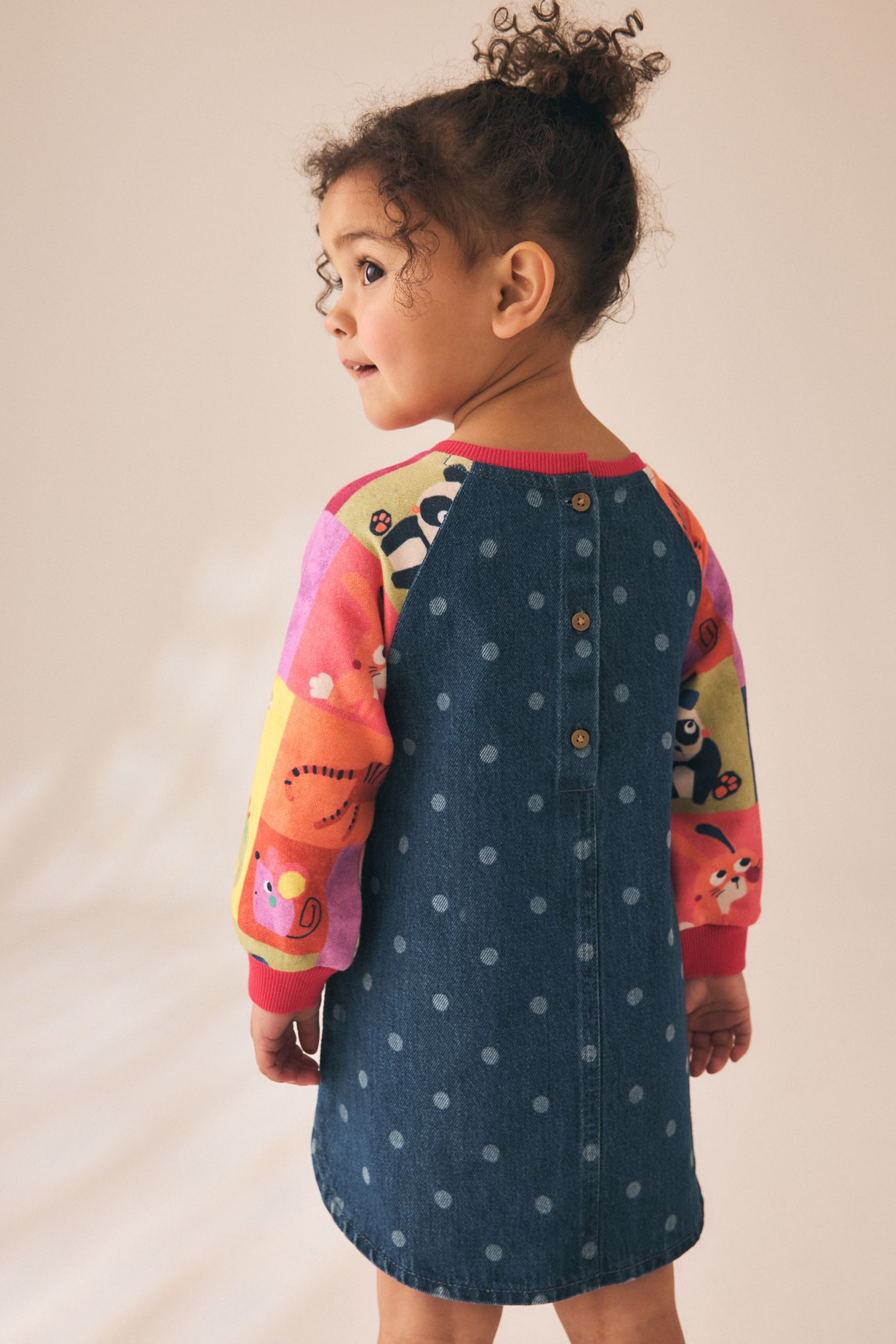 Next Jeanskleid Denim-Kleid mit Raglanärmeln (1-tlg) – Bild 2 von 5
