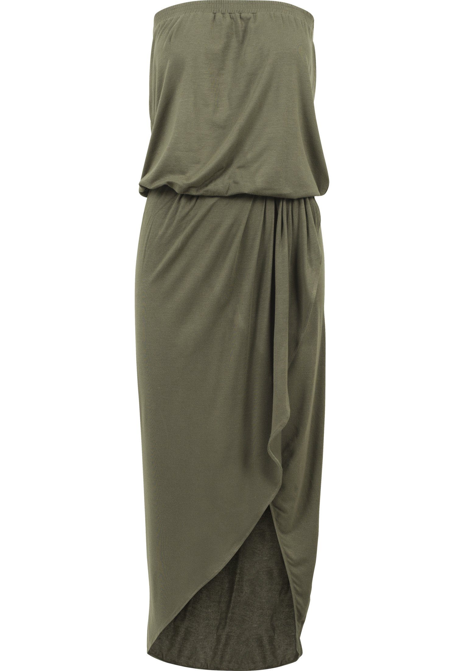 Bandeau Dress Viscose Damen Ladies (1-tlg) olive URBAN Jerseykleid CLASSICS