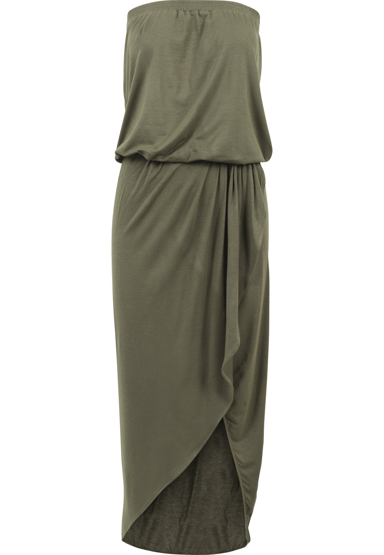 olive Damen Dress URBAN CLASSICS Ladies Bandeau Jerseykleid (1-tlg) Viscose