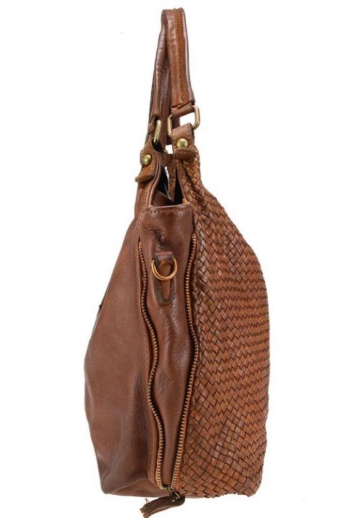 BZNA Handtasche Lea Italy Designer Damen Schultertasche Tasche Leder, Geflo günstig online kaufen