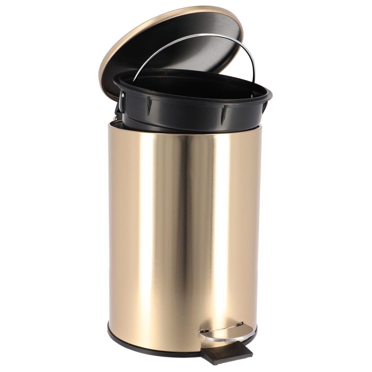 LikeKa Badaccessoire-Set 2 teilig Toilettenbürste und Kosmetikeimer Absenkautomatik Goldeffekt, Absenkautomatik