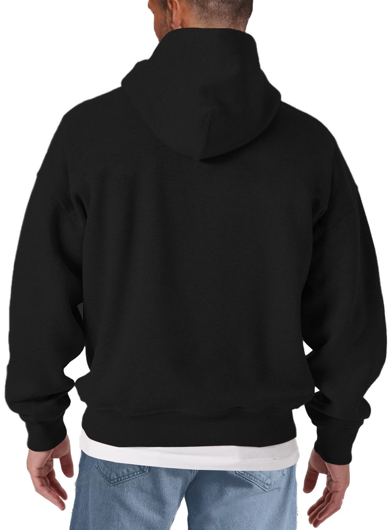MAKAYA Kapuzenpullover für Männer mit Aufdruck Wikinger Helm Viking Sweatshirt (Schwarz, S, M, L, XL, XXL, 3XL, 4XL) Baumwolle