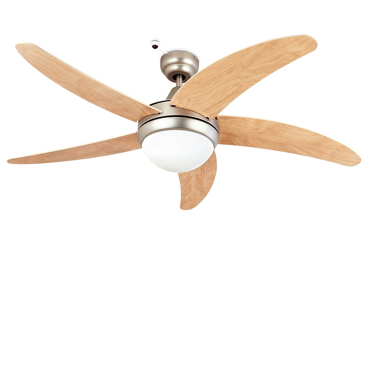 hofstein Deckenventilator »Quarto« Ventilator aus Metall/Holz/Glas günstig online kaufen