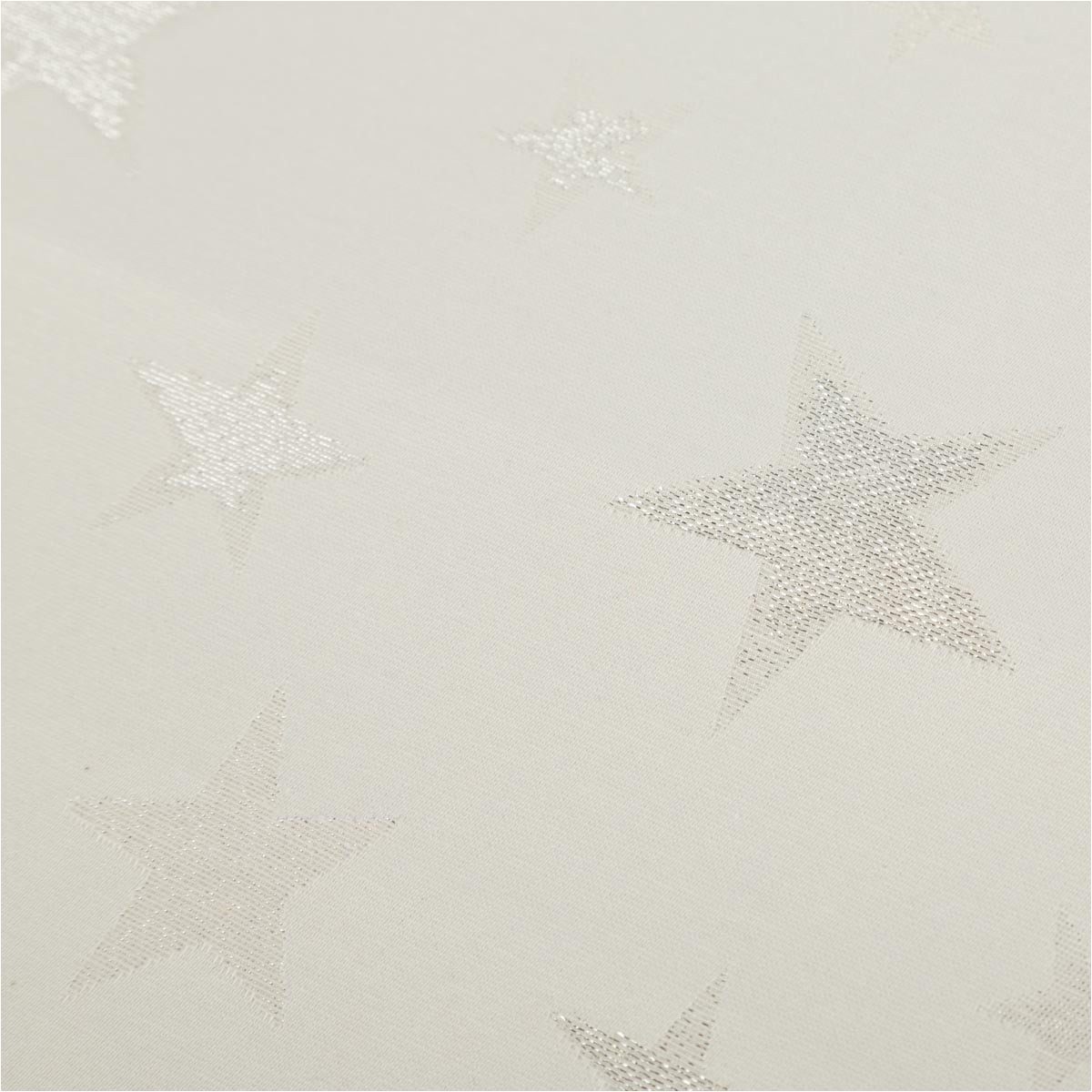 SCHÖNER LEBEN. Stoff Jacquardstoff Meterware Weihnachtsstoff Sterne Silber ecru silber, mit Metallic-Effekt