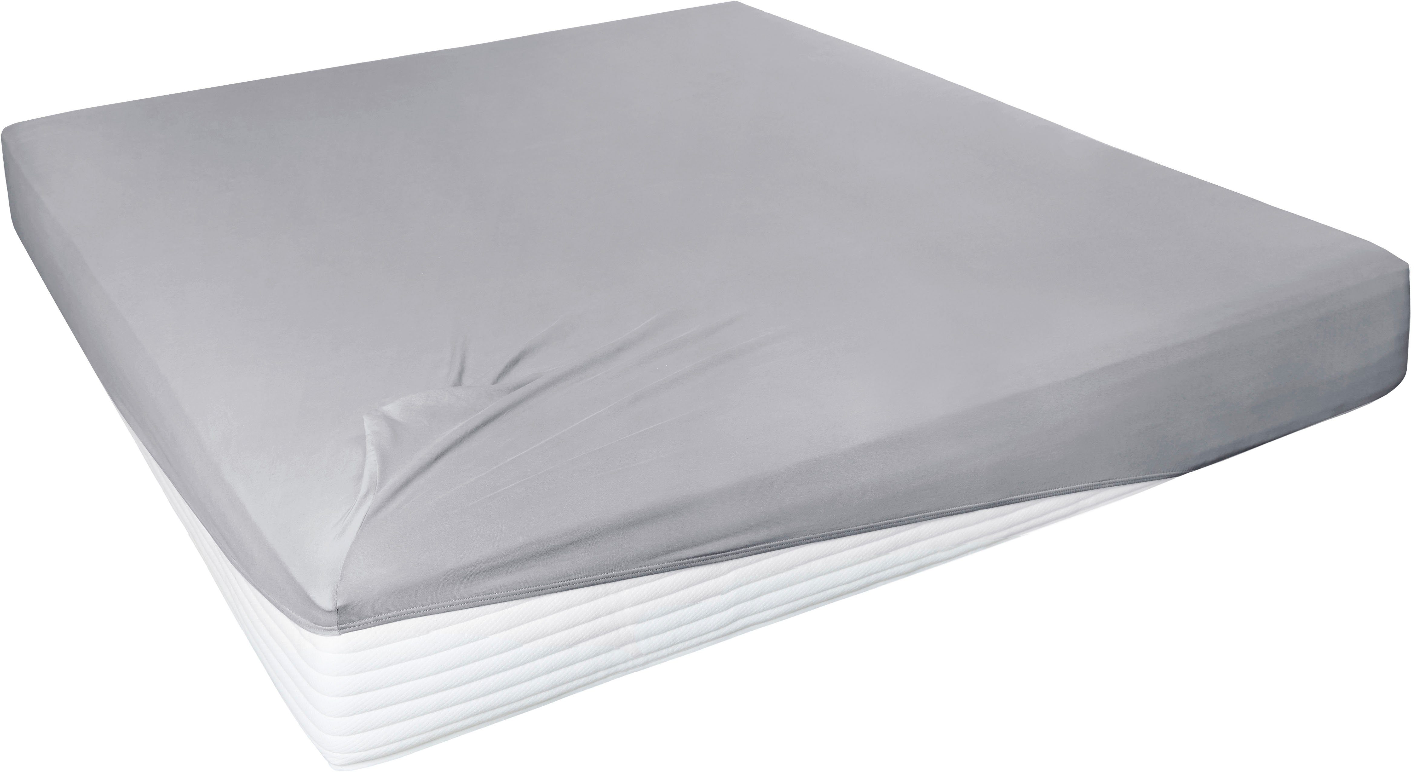 Primera Spannbettlaken Elasthan-Feinjersey, Jersey-Elasthan, Gummizug: rundum, (1 Stück), PREMIUM, aus 95% gekämmter Baumwolle und 5% Elasthan, bis 28 cm Höhe