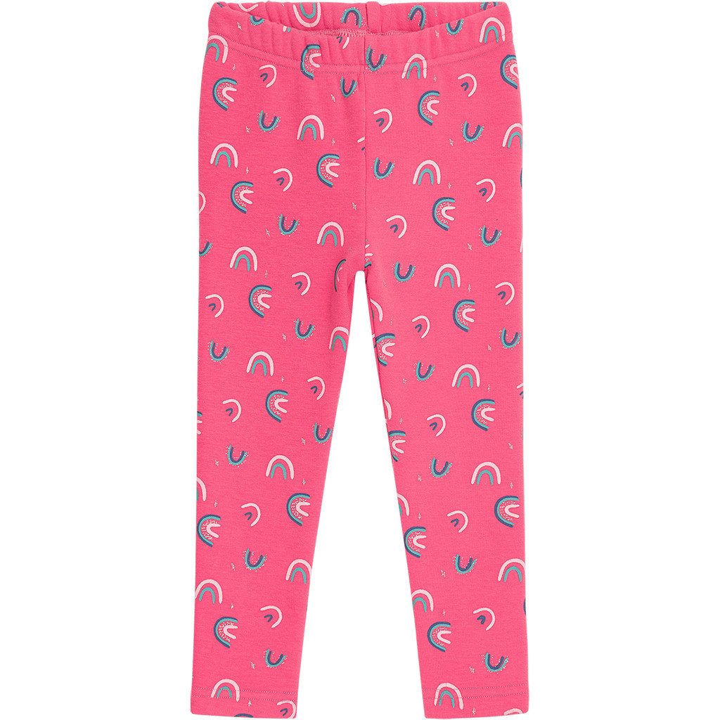 DANAMADE 7/8-Leggings Leggings (1-tlg) DANAMADE Thermo Leggings für Mädchen in Pink mit Regenbogen-Print