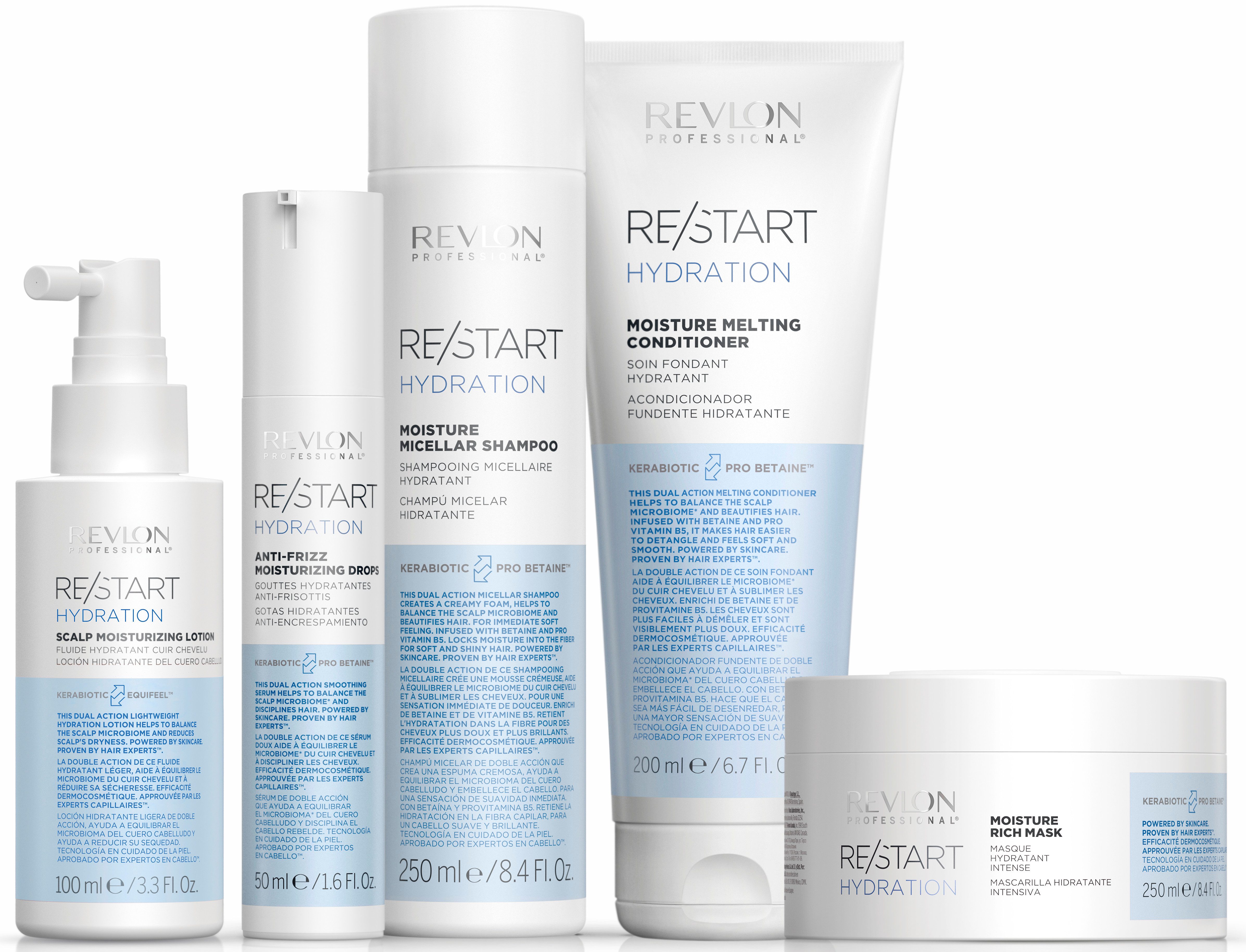 REVLON PROFESSIONAL Haarshampoo RE/START HYDRATION MOISTURE MICELLAR SHAMPOO, Bringt Glanz und spendet Feuchtigkeit für normales bis trockenes Haar.