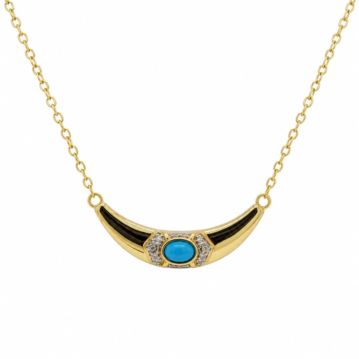 Sogni d'oro Collier mit Lapis und Diamanten, Silber 925 vergoldet