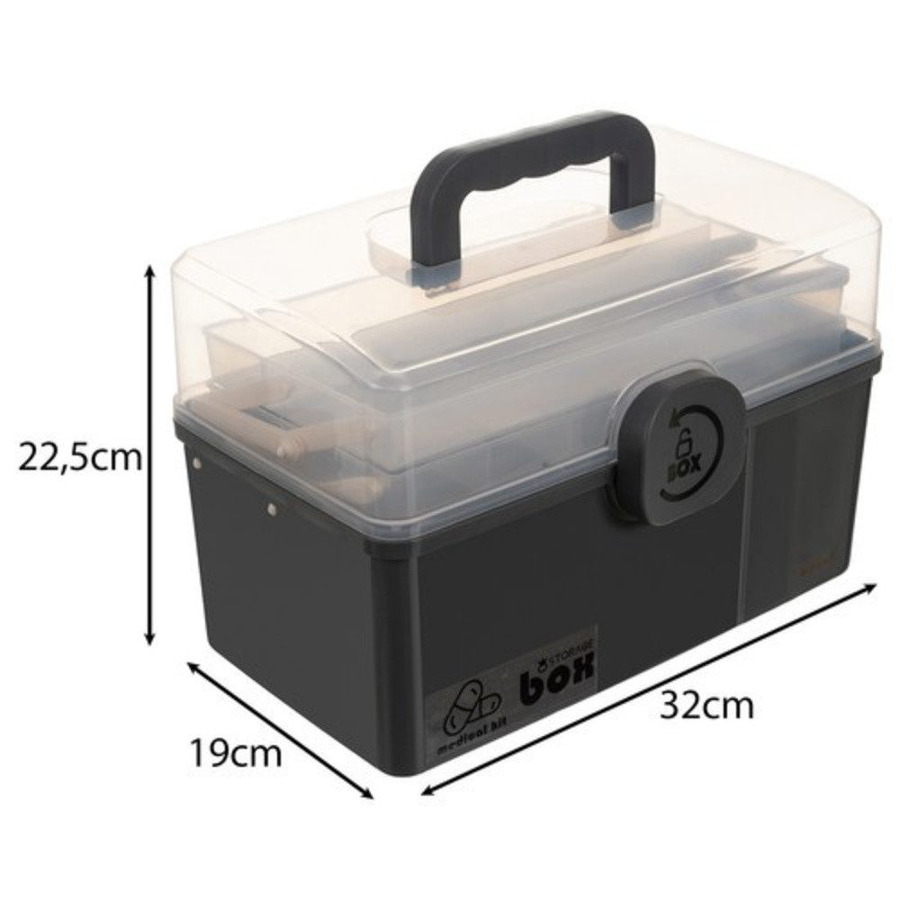 Ruhhy Medizinschrank Medikamentenorganizer Organisator (Spar-Set, 1-St., praktisch platzsparend) Großes unteres Fach für größere Gegenstände – Bild 4 von 4