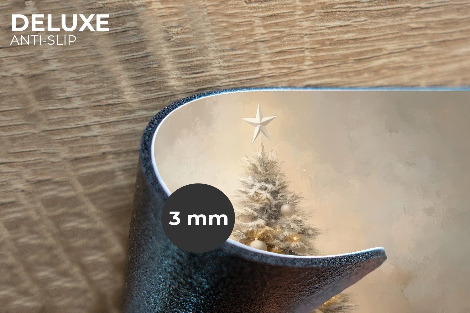 MuchoWow Platzset Weihnachten - Weihnachtsbaum - Schnee - Kunst, (6-St), Pl günstig online kaufen