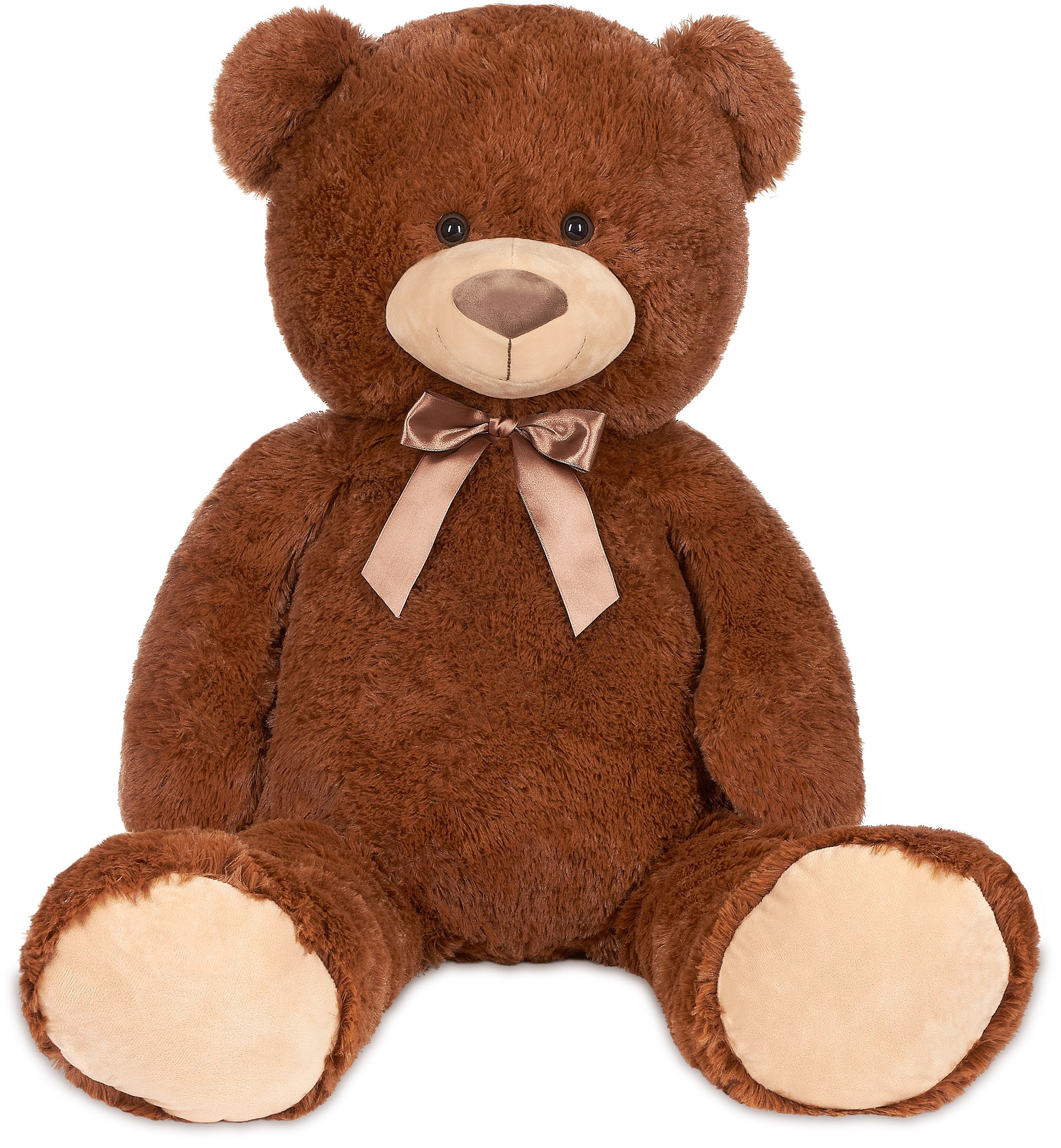 BRUBAKER Kuscheltier XXL Teddybär mit Schleife (1-St), 100 cm großer Teddy Bär, Stofftier Plüschtier