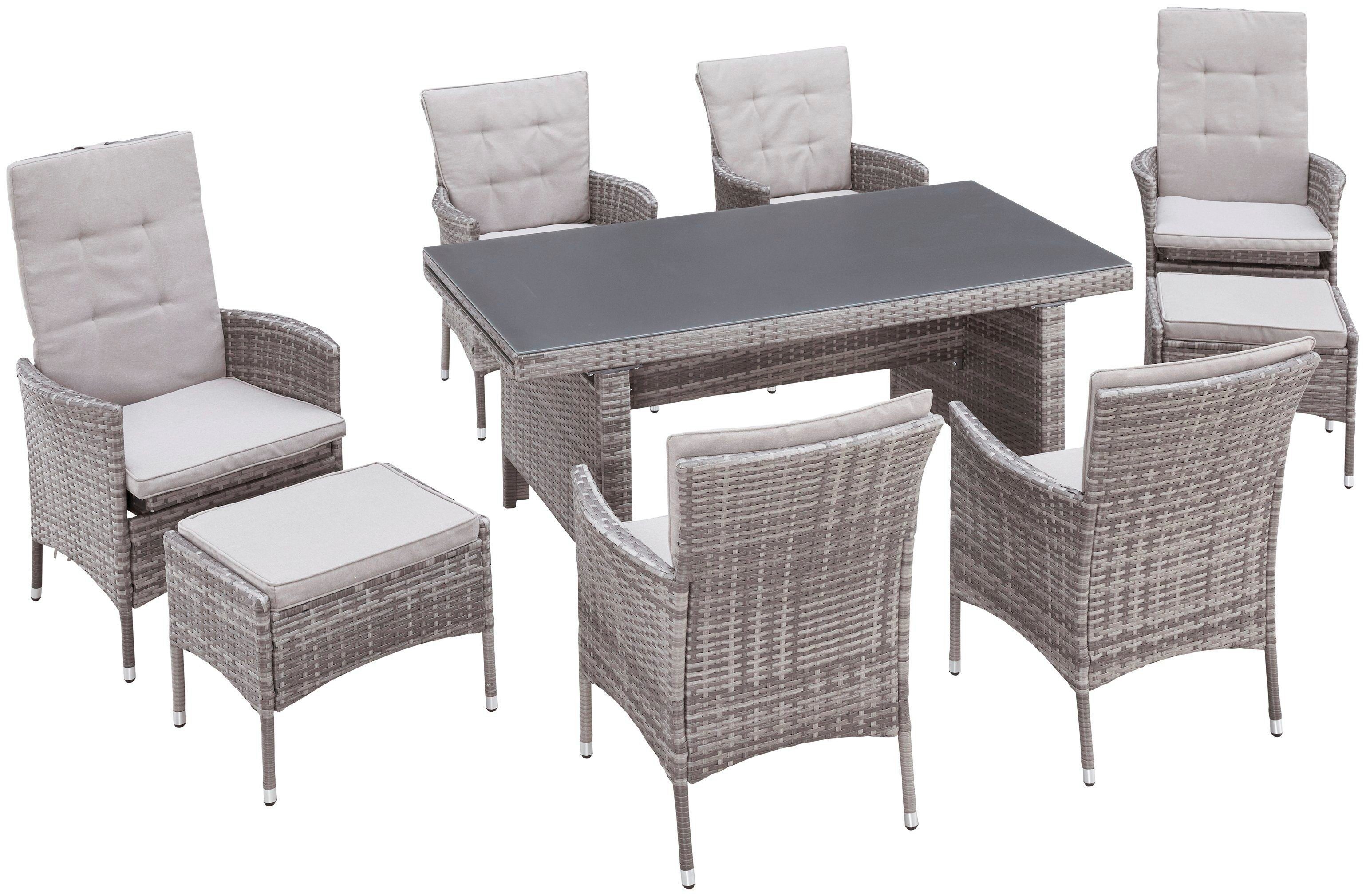 KONIFERA Garten-Essgruppe Parla, (Set, 21-tlg., 6xSessel, 1x AZ-Tisch 150-2 günstig online kaufen