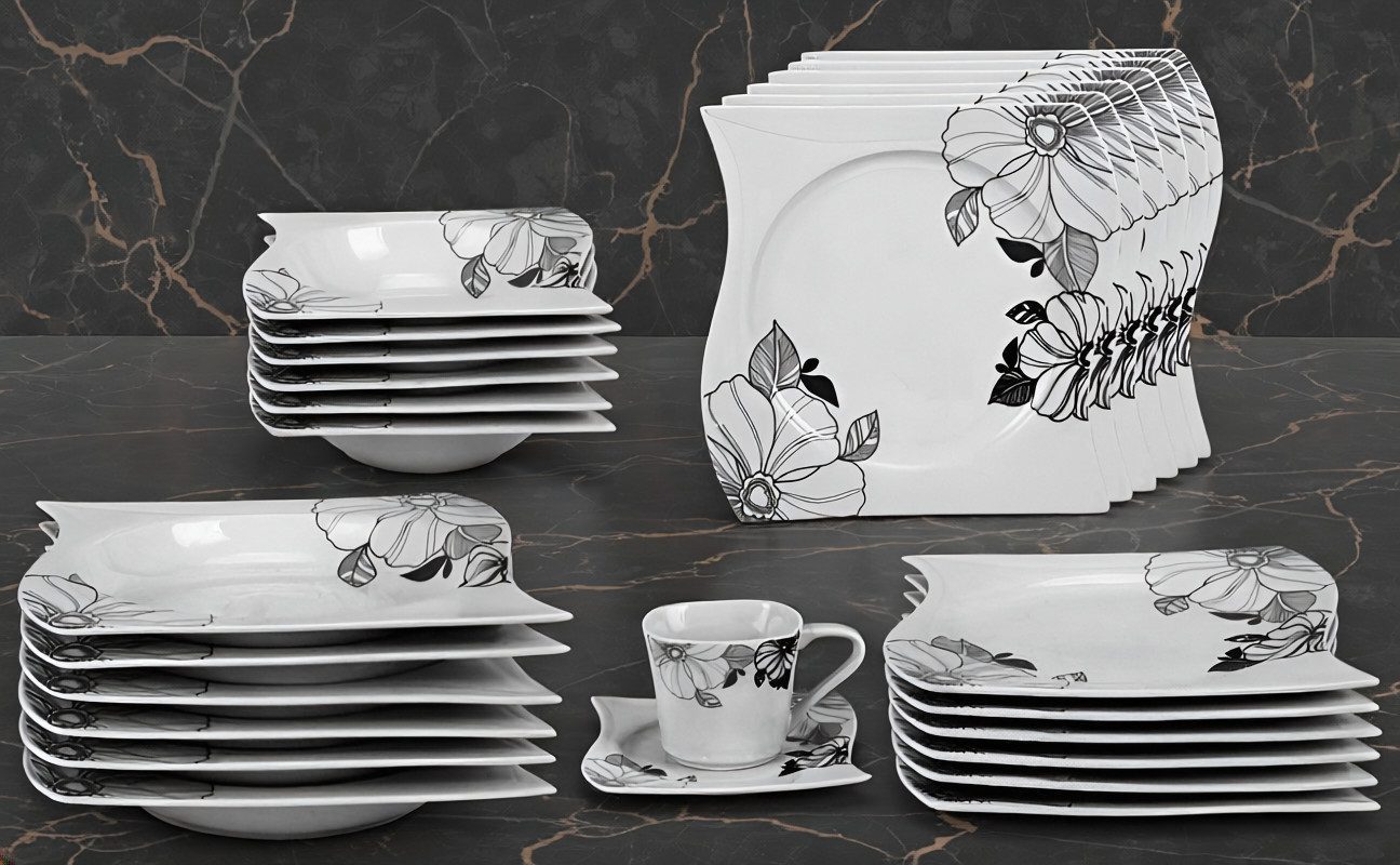 Tullip Kombiservice (36-tlg), 6 Personen, Tafelservice, Kaffeeservice, Designed in Germany