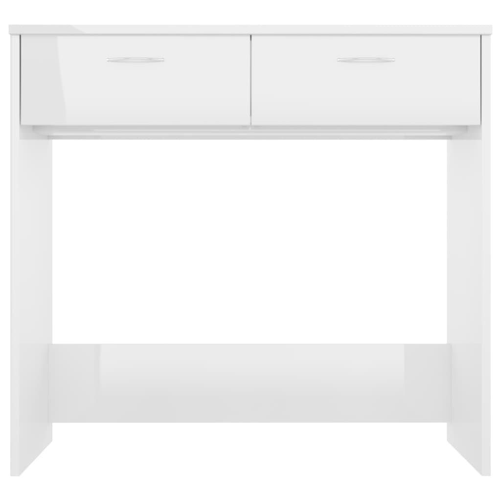 furnicato Schreibtisch Hochglanz-Weiß 80x40x75 cm Holzwerkstoff